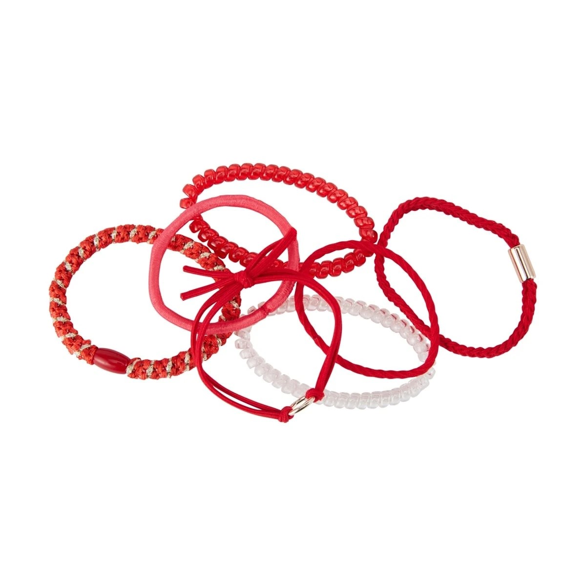 1 OXX Haircare 7 Piece Hair Elastics - Red, 1 of 3
