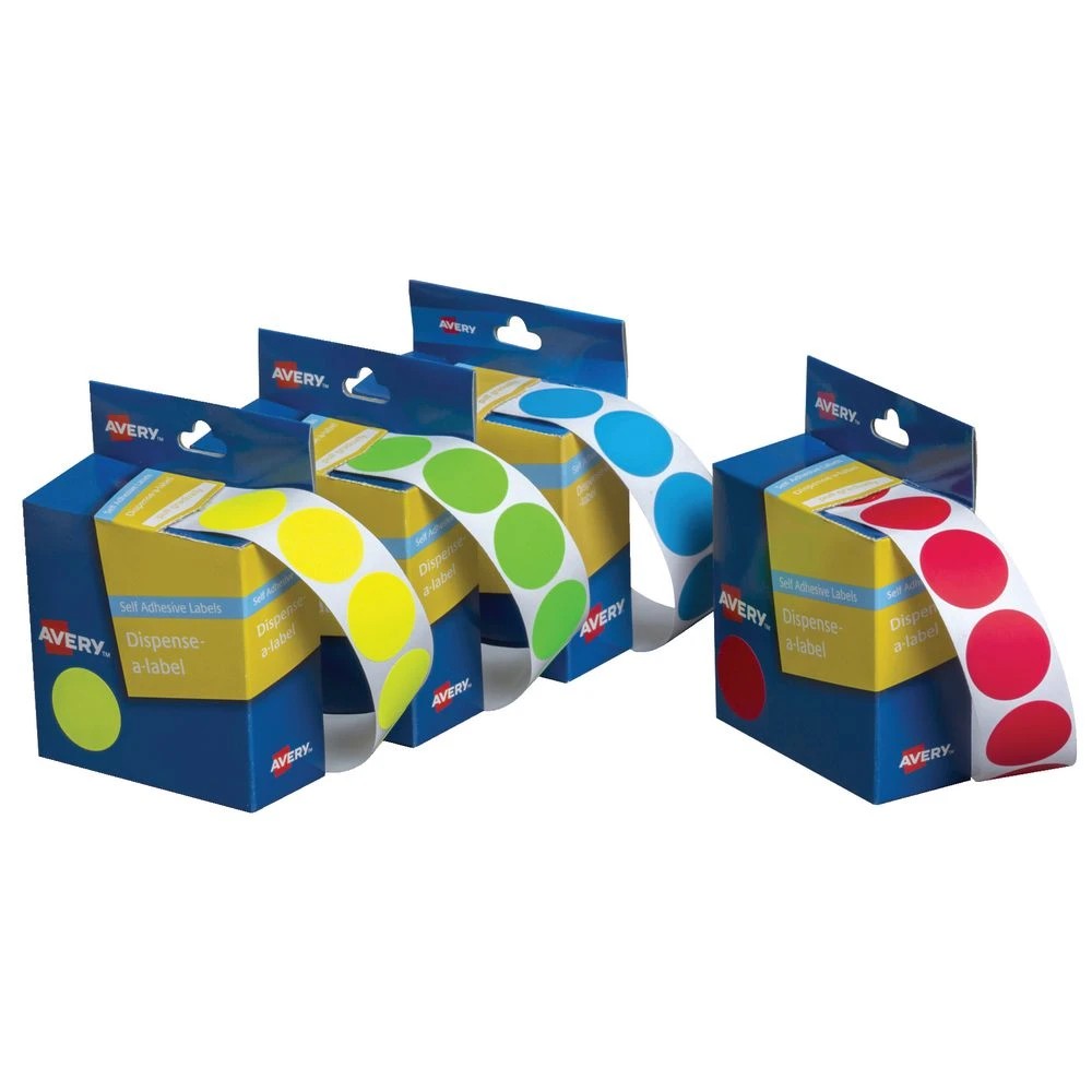 2 Avery Dispenser Labels Circle 24mm Pink 500 Pack, 2 of 3