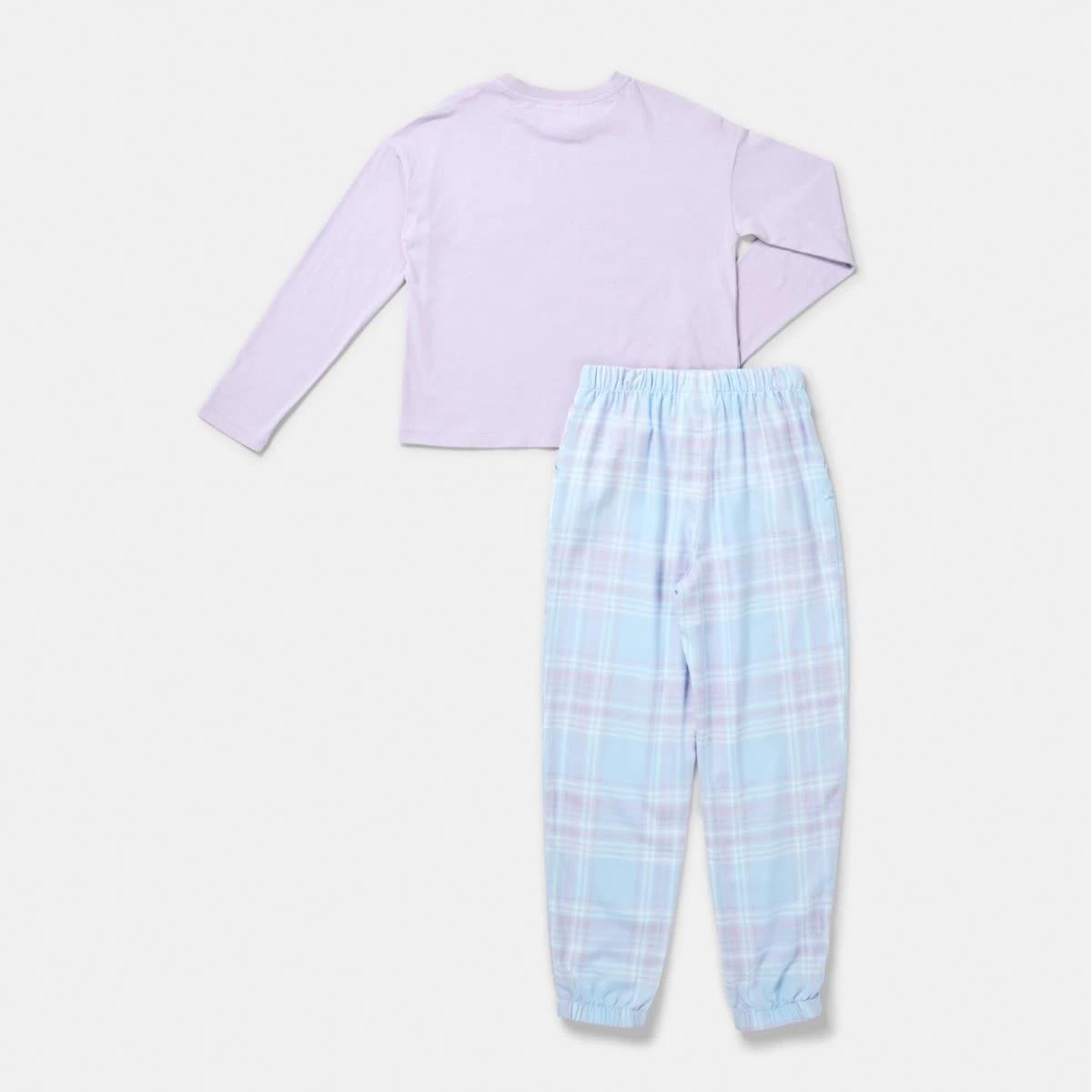 8 Knit Flannelette Pyjama Set Pur Slogan, 8 of 10