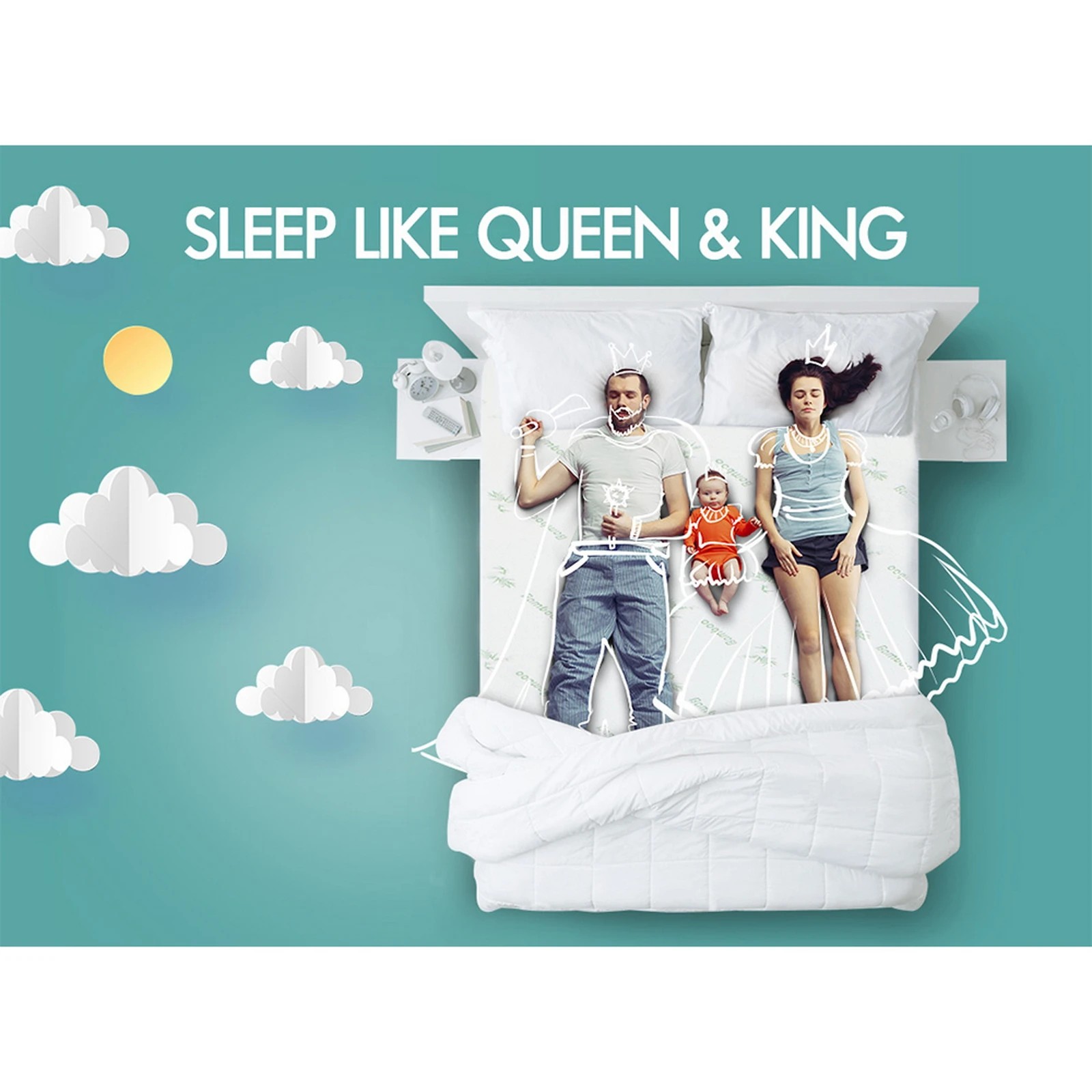 5 Starry Eucalypt Memory Foam Mattress Topper 8cm Cool Gel King - King Bed, 5 of 10