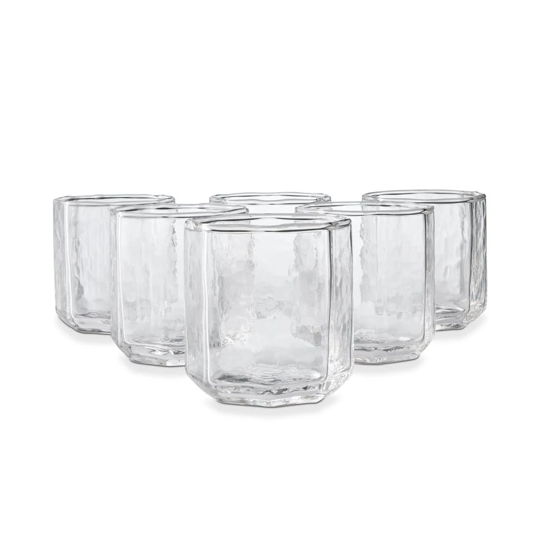 1 6 Clear Octagon Tumbler Glasses, 1 of 6