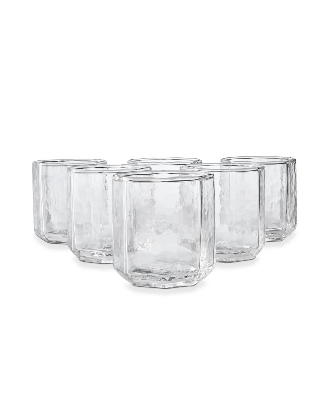 1 6 Clear Octagon Tumbler Glasses, 1 of 6