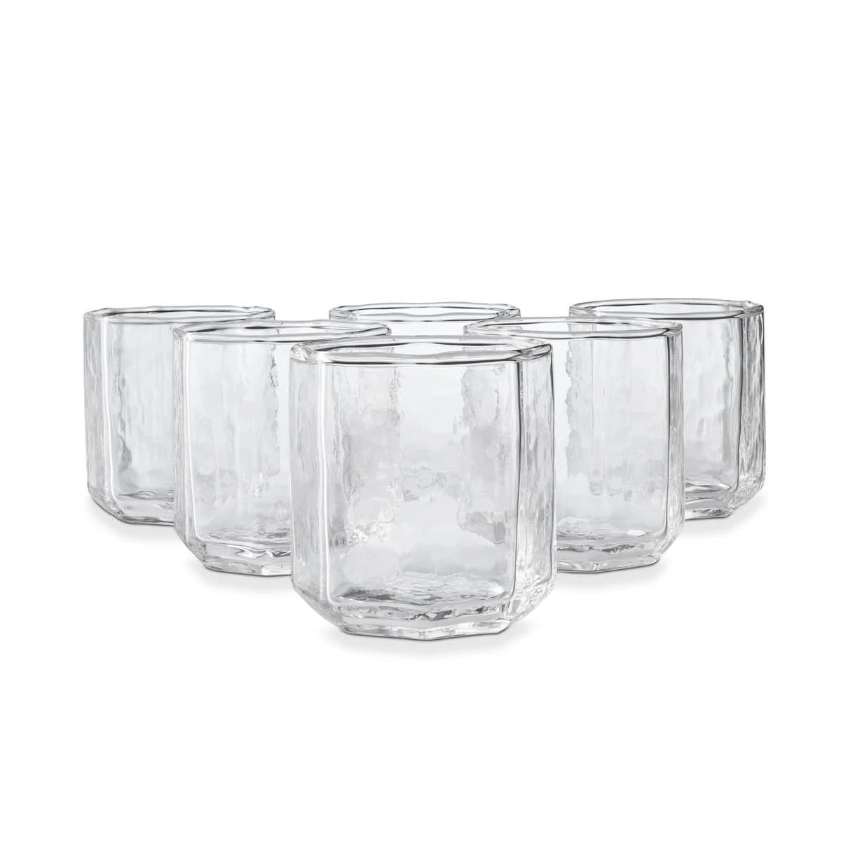 1 6 Clear Octagon Tumbler Glasses, 1 of 6