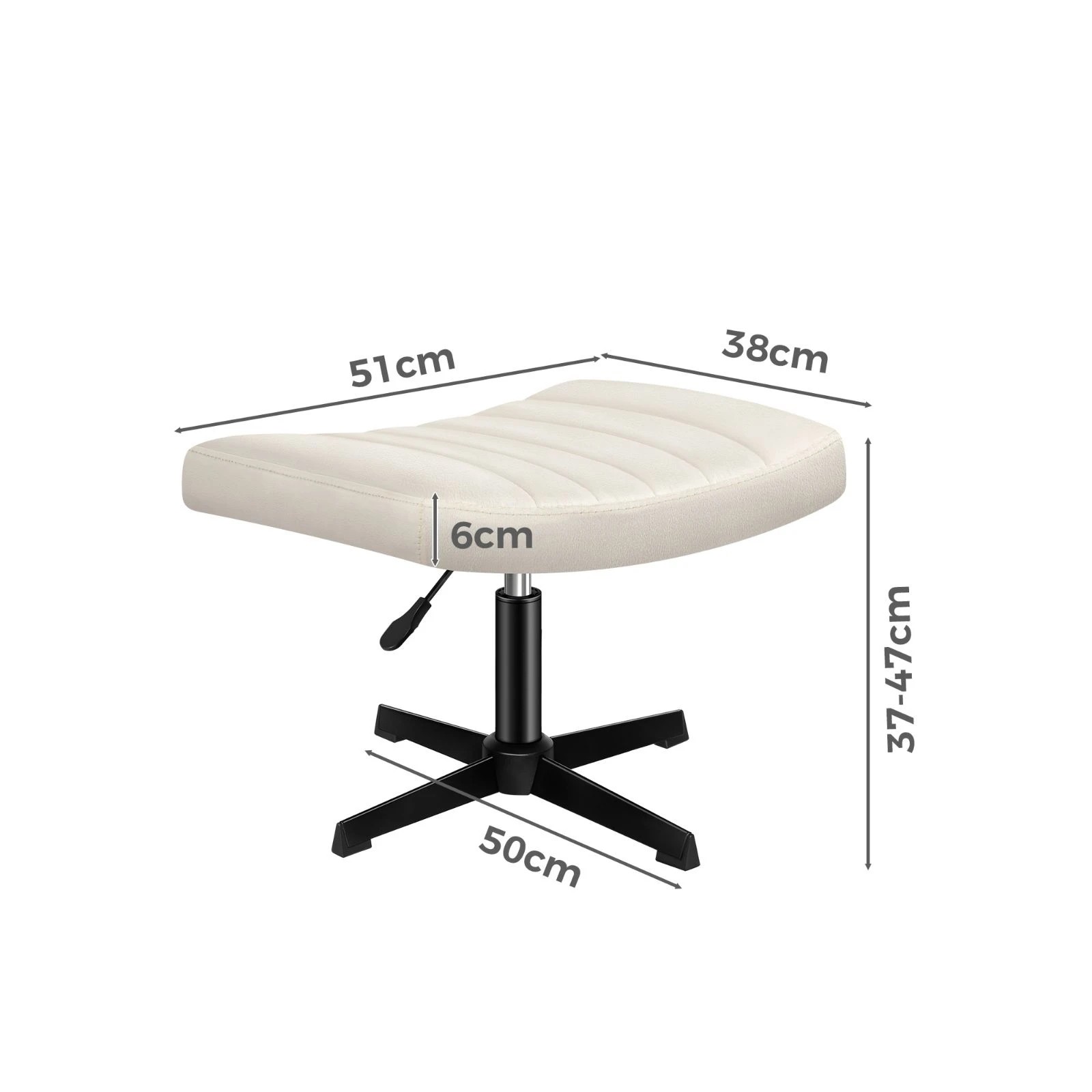 6 Alfordson Office Chair Computer Executive Seat Work Ottoman Velvet - Beige, 6 of 10