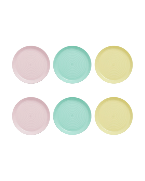 6 Pack Pastel Plates