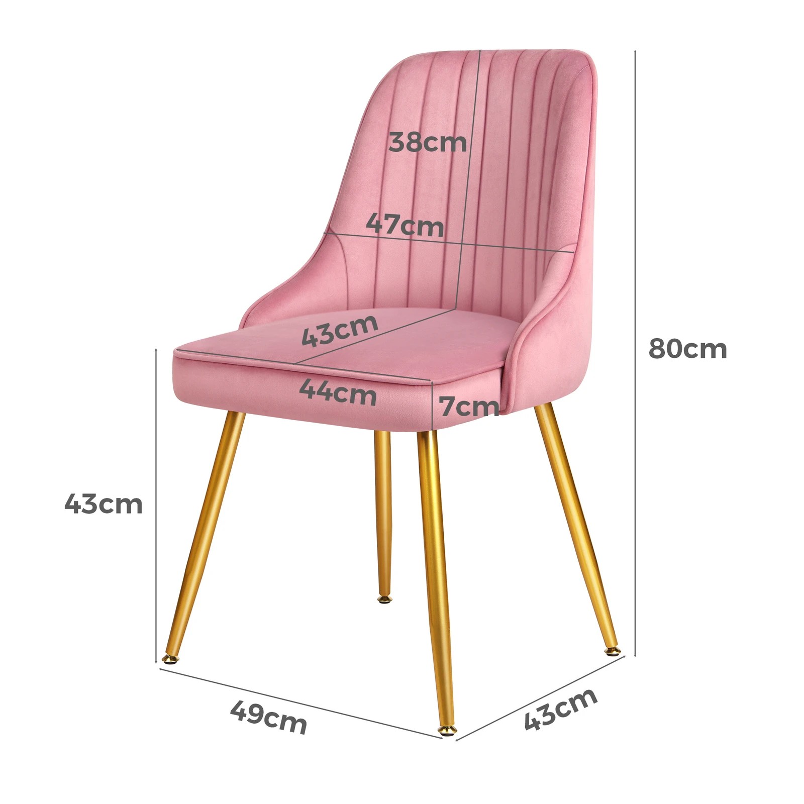 8 Alfordson 4x Dining Chairs Kitchen Accent Lounge Padded Tufted Seat Velvet - Pink, 8 of 8