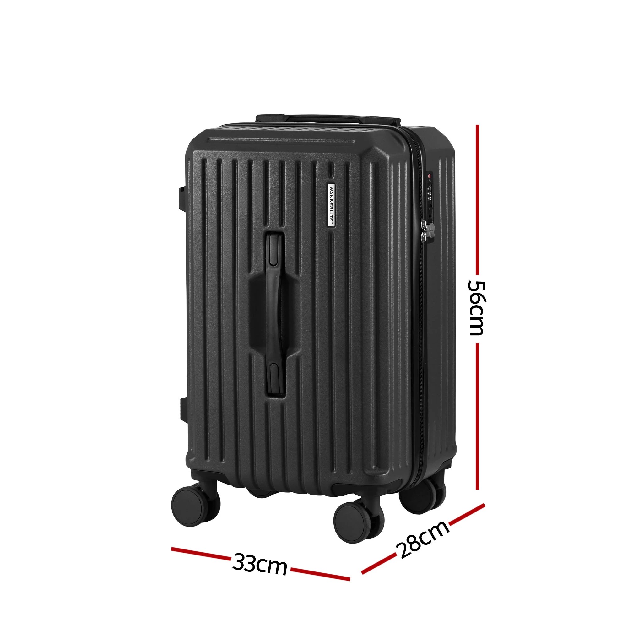 2 Wanderlite Trunk Luggage Suitcase Travel Carry On TSA Lock - Black, 2 of 9
