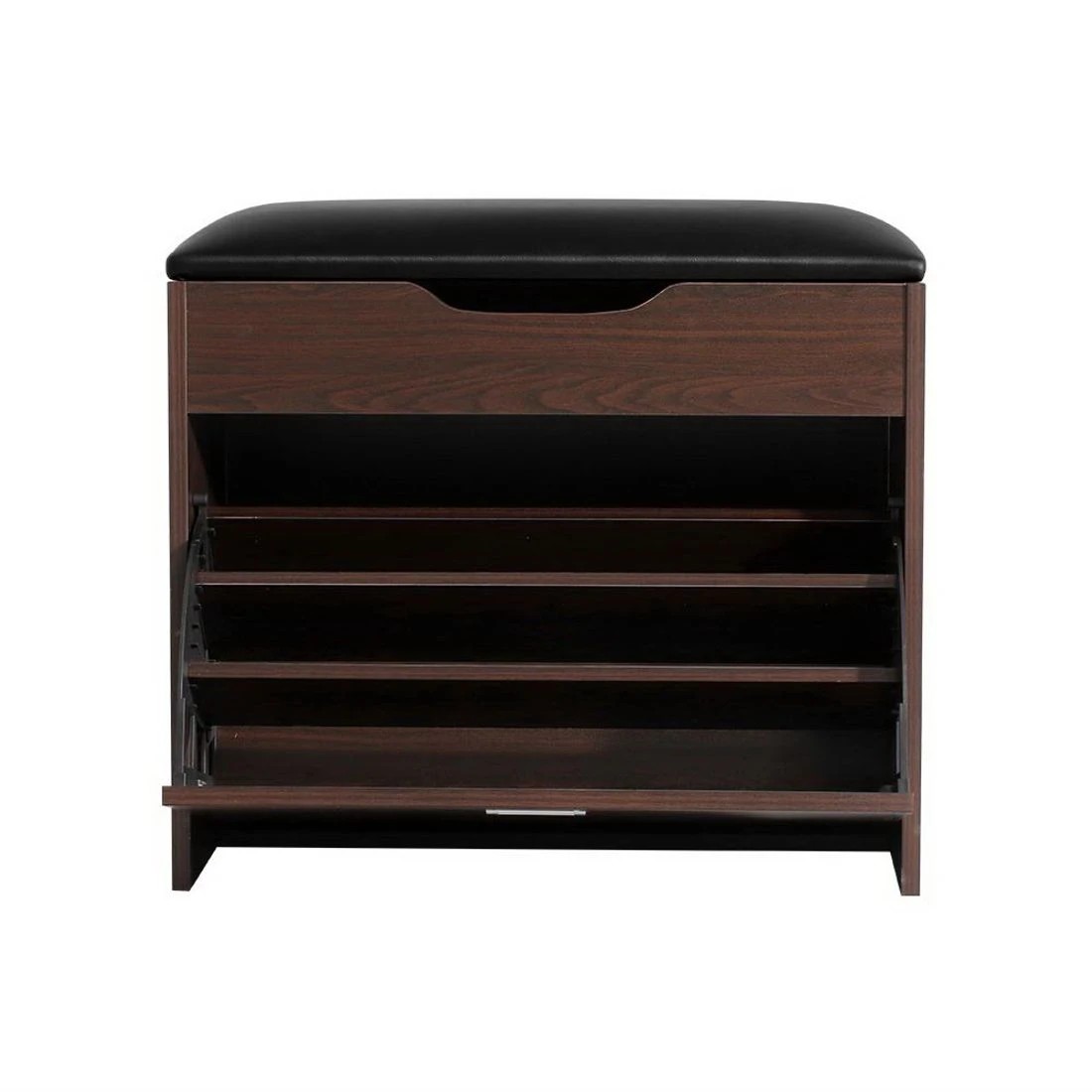 4 Artiss Shoe Rack Cabinet Bench 3-tier 15 Pairs - Brown, 4 of 8