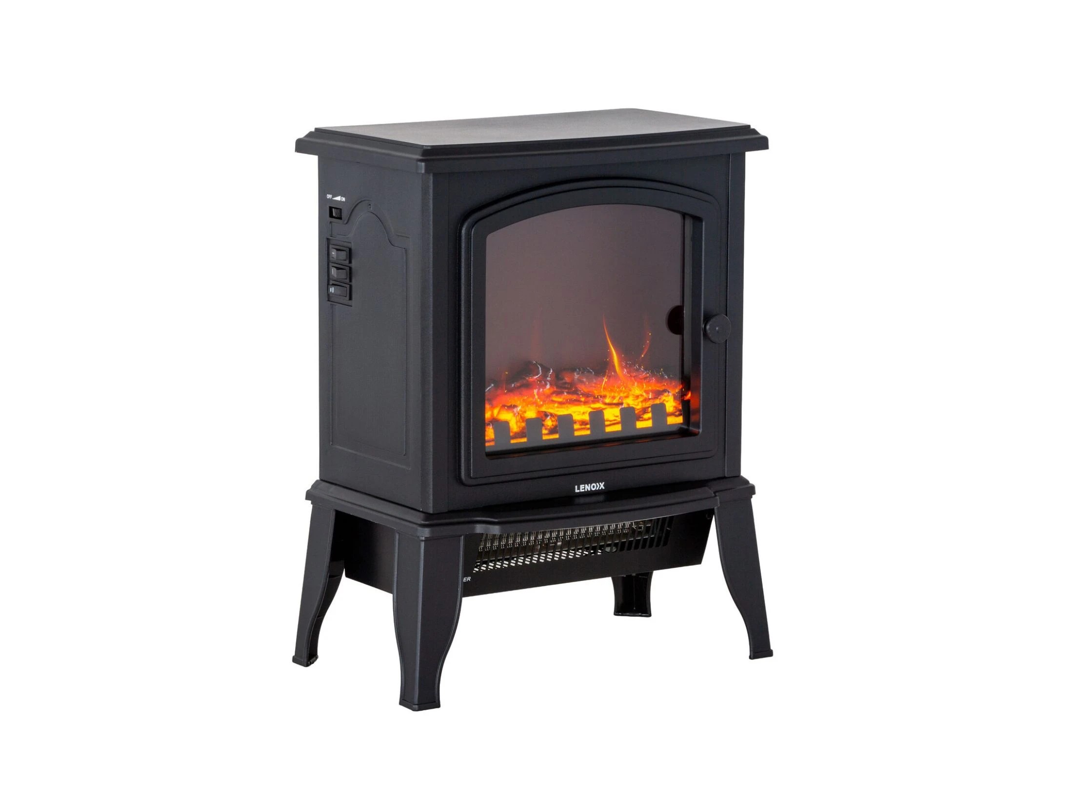 4 Lenoxx Electric 1000W to 2000W Fireplace Heater with Realistic Log Flame Display, 4 of 8