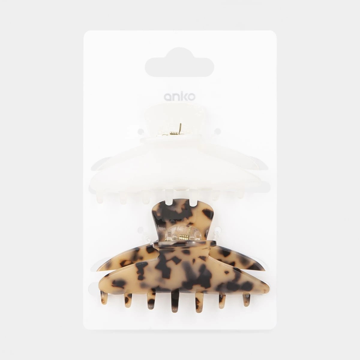 4 2 Pack Claw Clips - White & Tort, 4 of 4