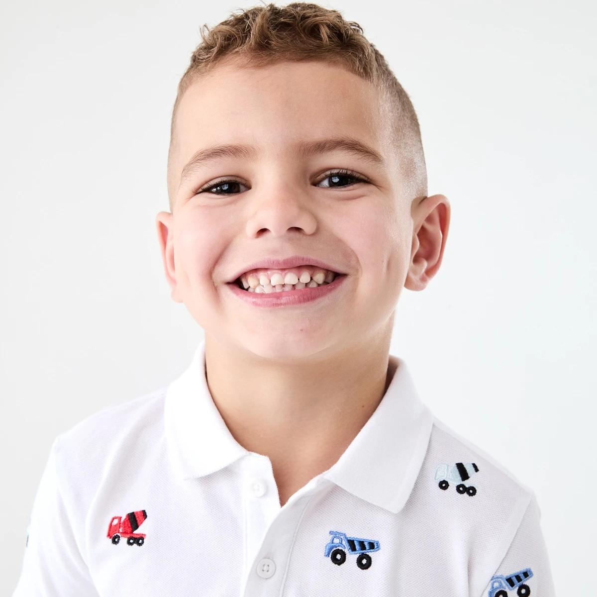 3 Embroidery Polo T-shirt SIMPLE MINI DIGGER WHITE, 3 of 6