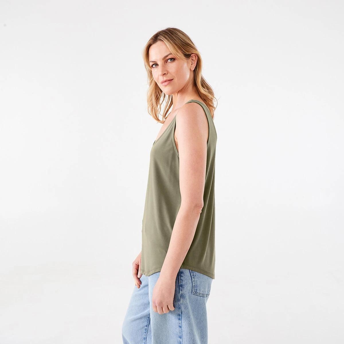 2 Sleeveless Drape Scoop Tank Pave Grey, 2 of 6