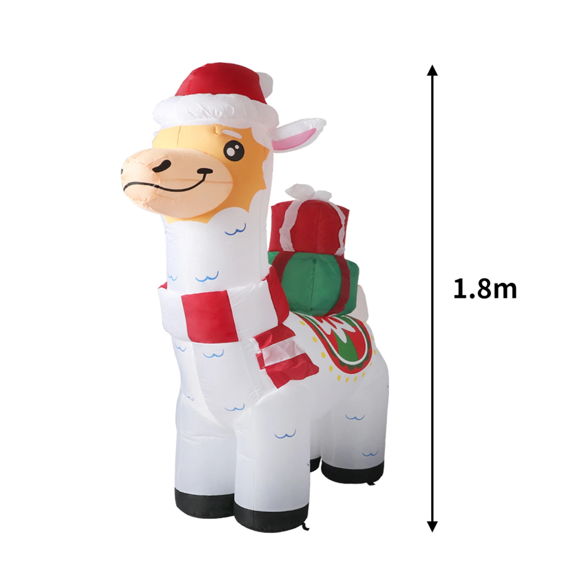 3 Santaco Inflatable Christmas Alpaca 1.8m Xmas Blow Up LED Lights Decorations, 3 of 6