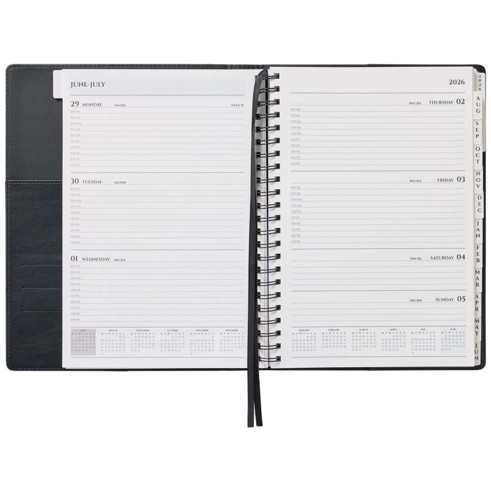 7 J.Burrows A4 Week to View Executive FY26/27 Diary Black, 7 of 7