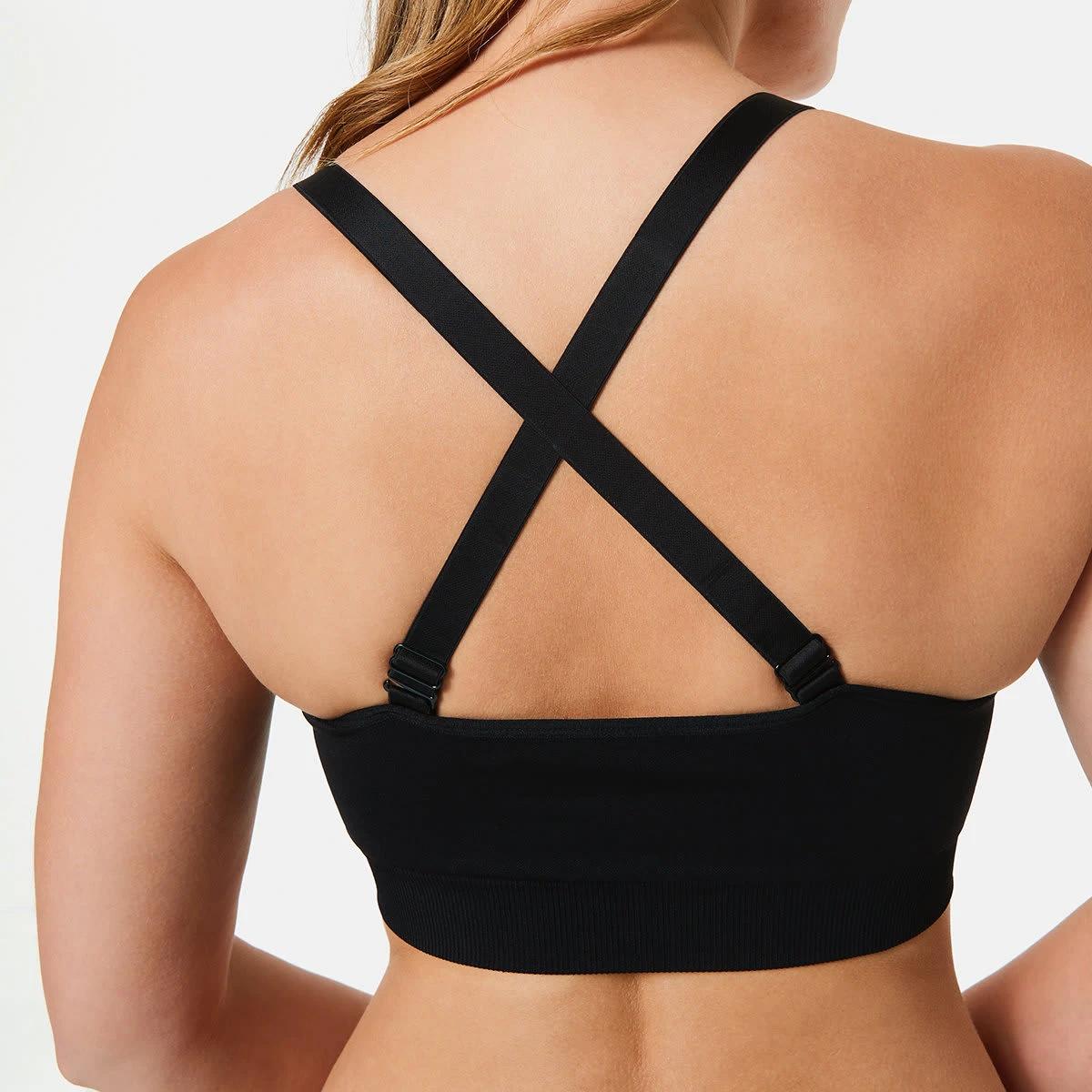 6 Medium Impact Sports Seamfree Crop Top BLACK, 6 of 8