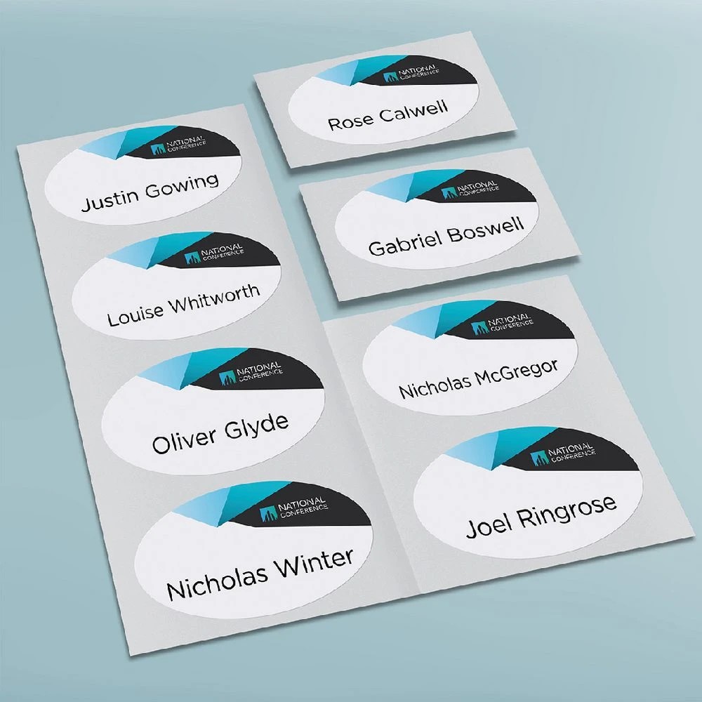 3 Avery 8UP Oval Fabric Name Badge Labels 10 Sheets, 3 of 4