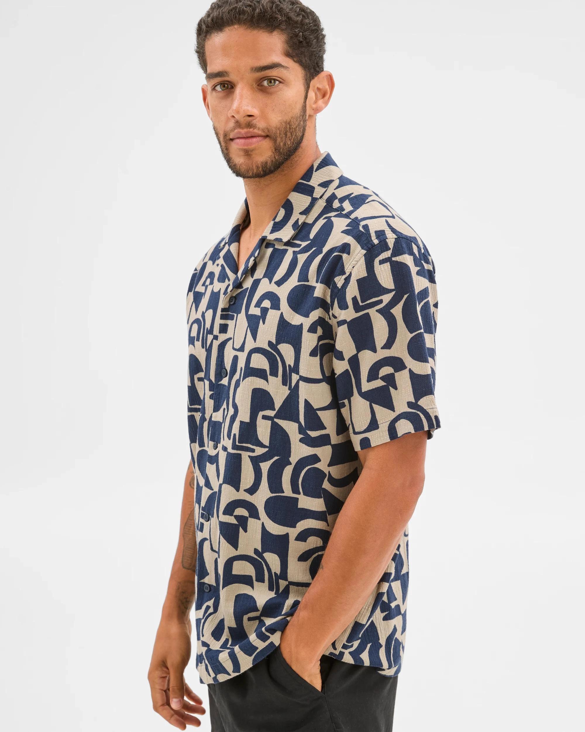 4 Target Crinkle Print Shirt WALNUT, 4 of 6