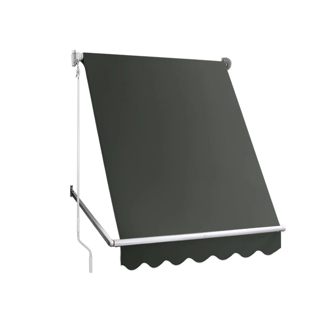 1 Instahut Window Fixed Pivot Arm Awning Outdoor Blinds Retractable Canopy1.5X2.1M - Grey, 1 of 2
