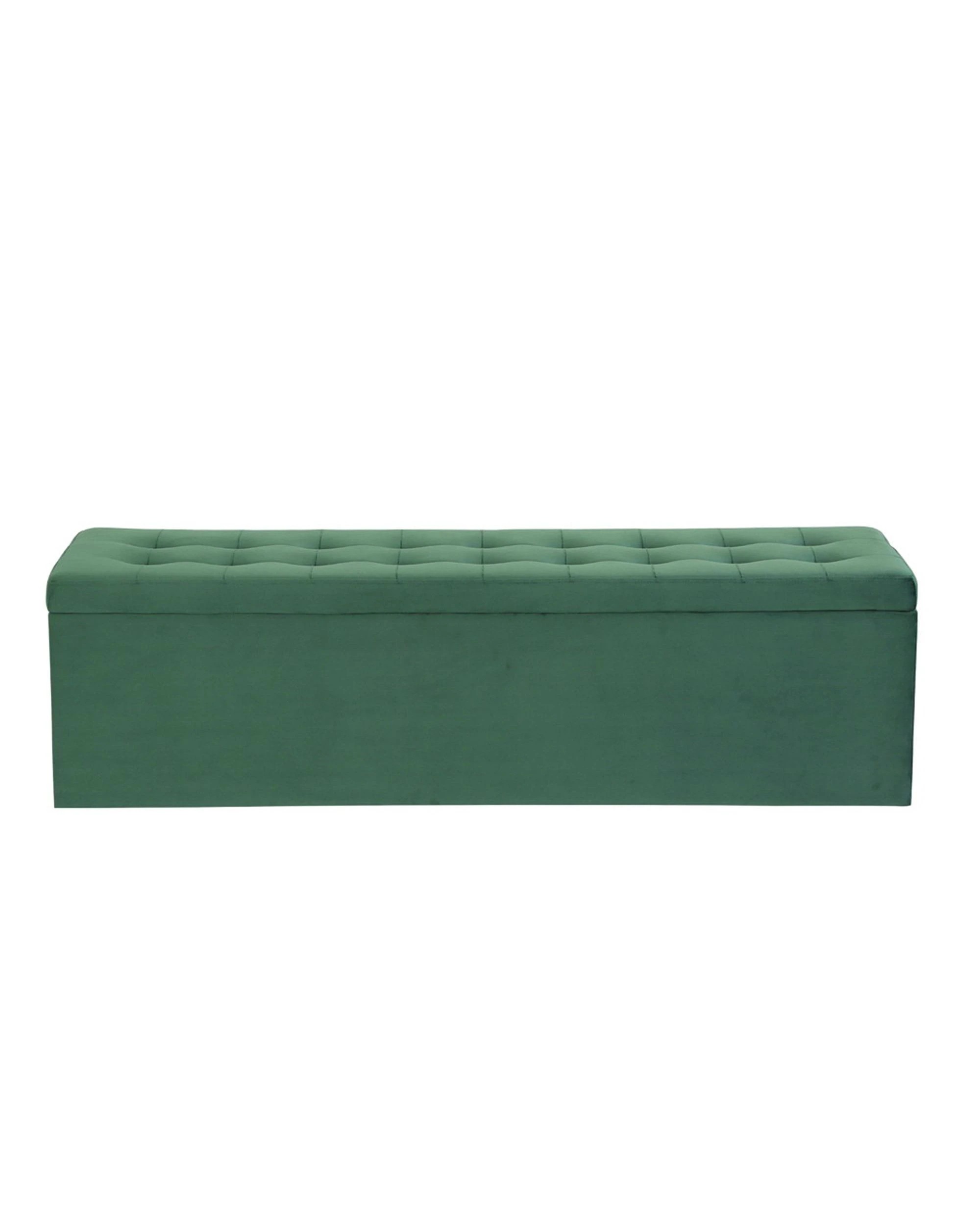 3 Artiss Storage Ottoman Blanket Box 140cm Velvet Green - Green, 3 of 4