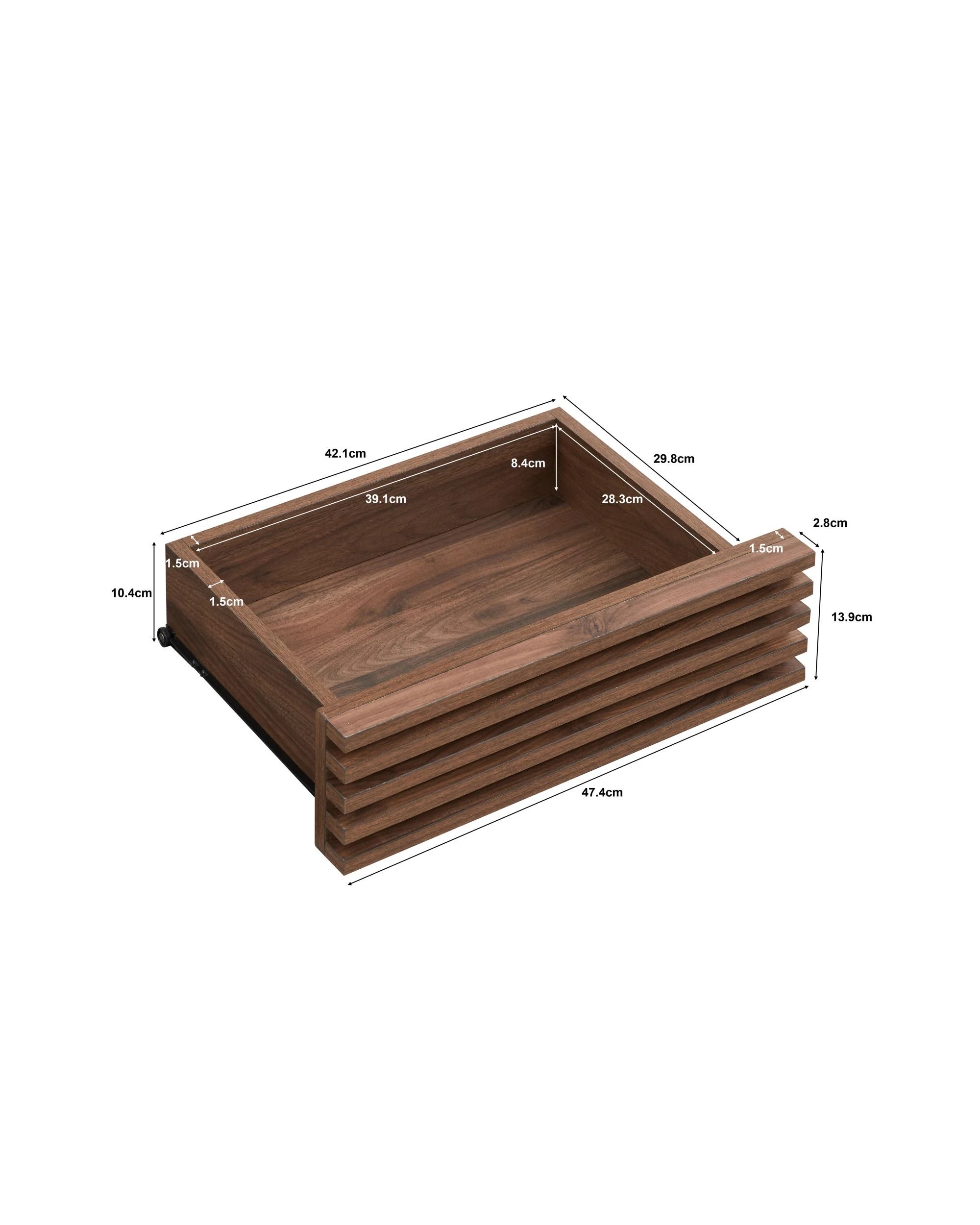 5 Kodu Bedside Unit Side Table Nightstand 1 Drawer Walnut - Brown, 5 of 5