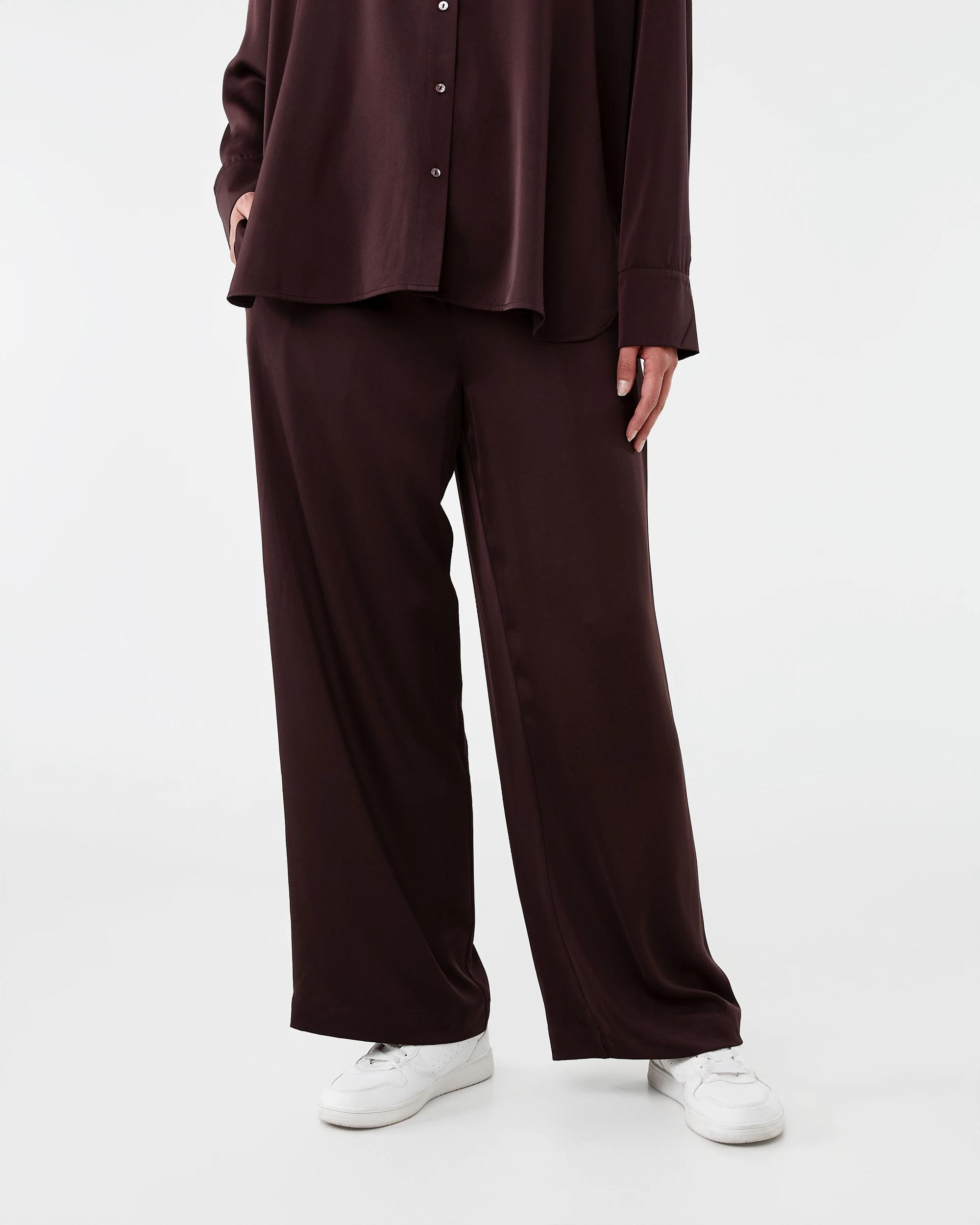 1 Satin Pants Choc Plum, 1 of 7