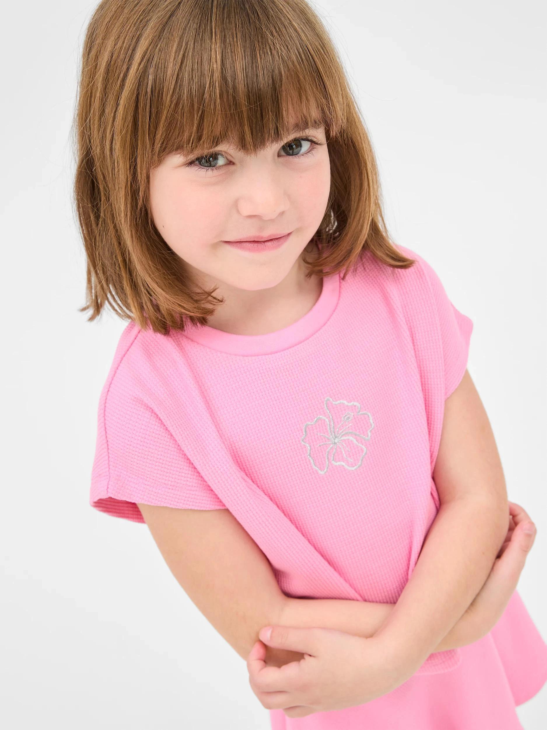 2 Target Waffle T-Shirt and Skort 2 Piece Set PINK, 2 of 6