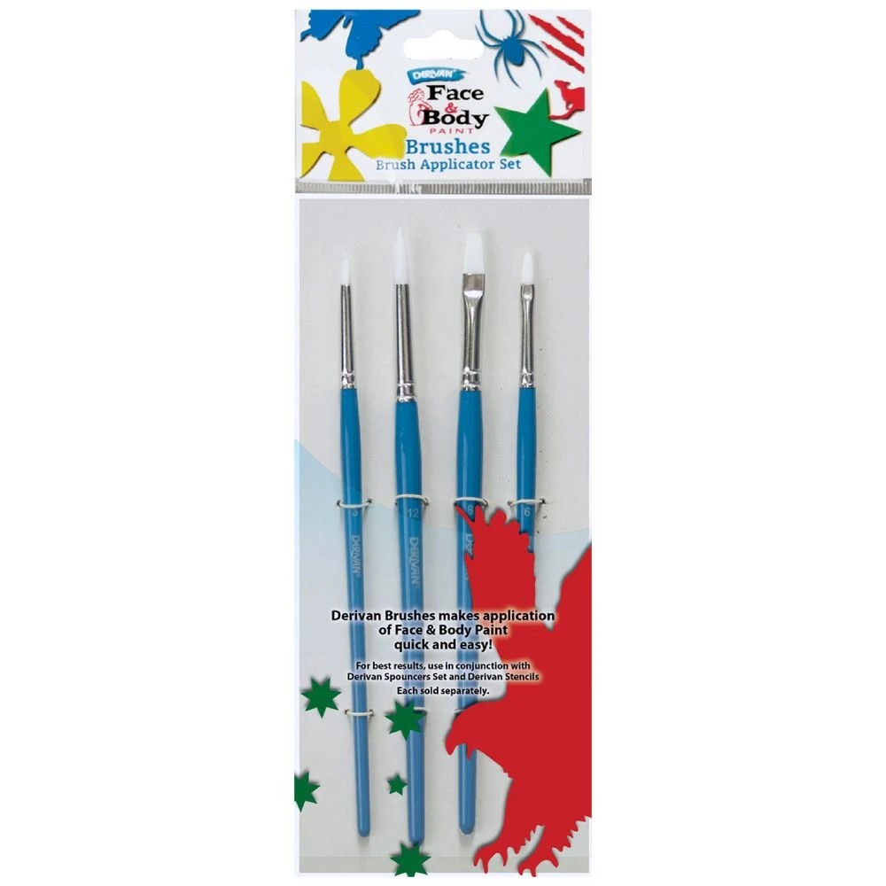 1 Derivan Face Paintbrush Set 4 Pack, 1 of 2