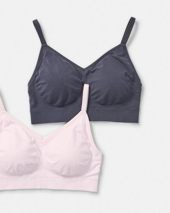 2 Pack Seamfree Wirefree Bamboo Crop Top