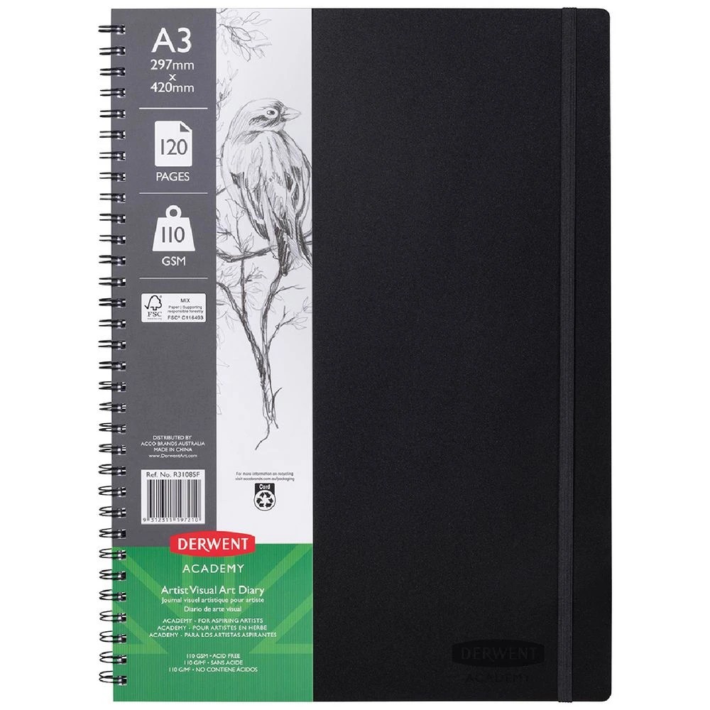 1 Derwent Academy A3 Visual Art Diary Portrait, 1 of 4