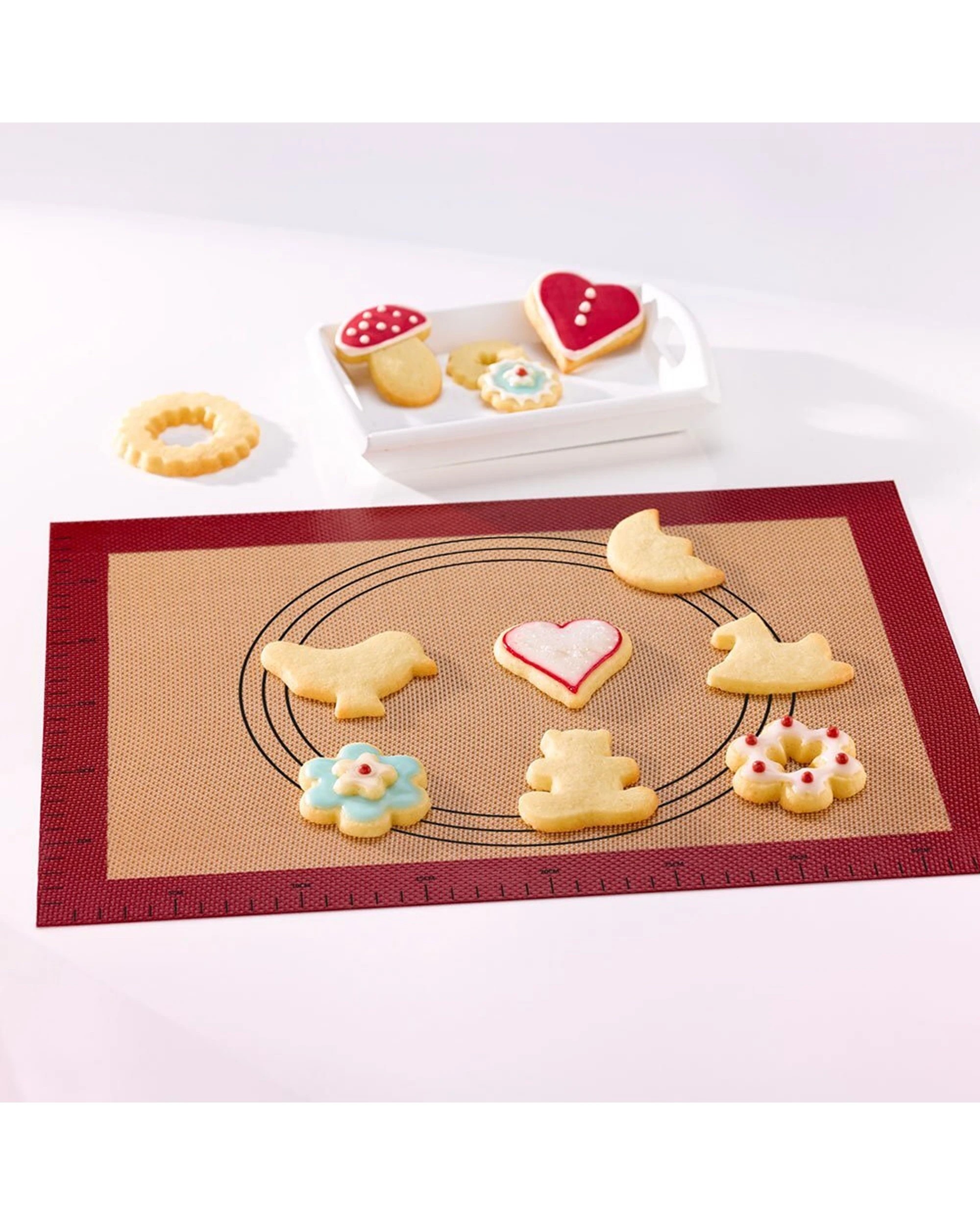 2 Nostik Reusable Non-Stick Silicone Prep Roll Mat 38cm x 58cm Dishwasher - Multi, 2 of 4