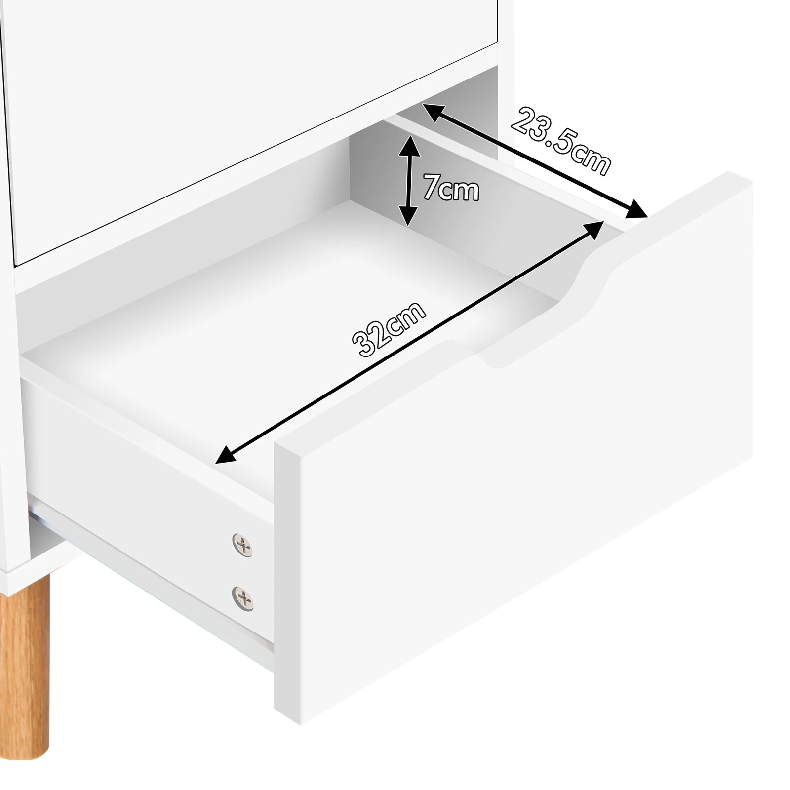 8 Alfordson 2x Bedside Table Nightstand Side Table 2 Drawers - White, 8 of 10