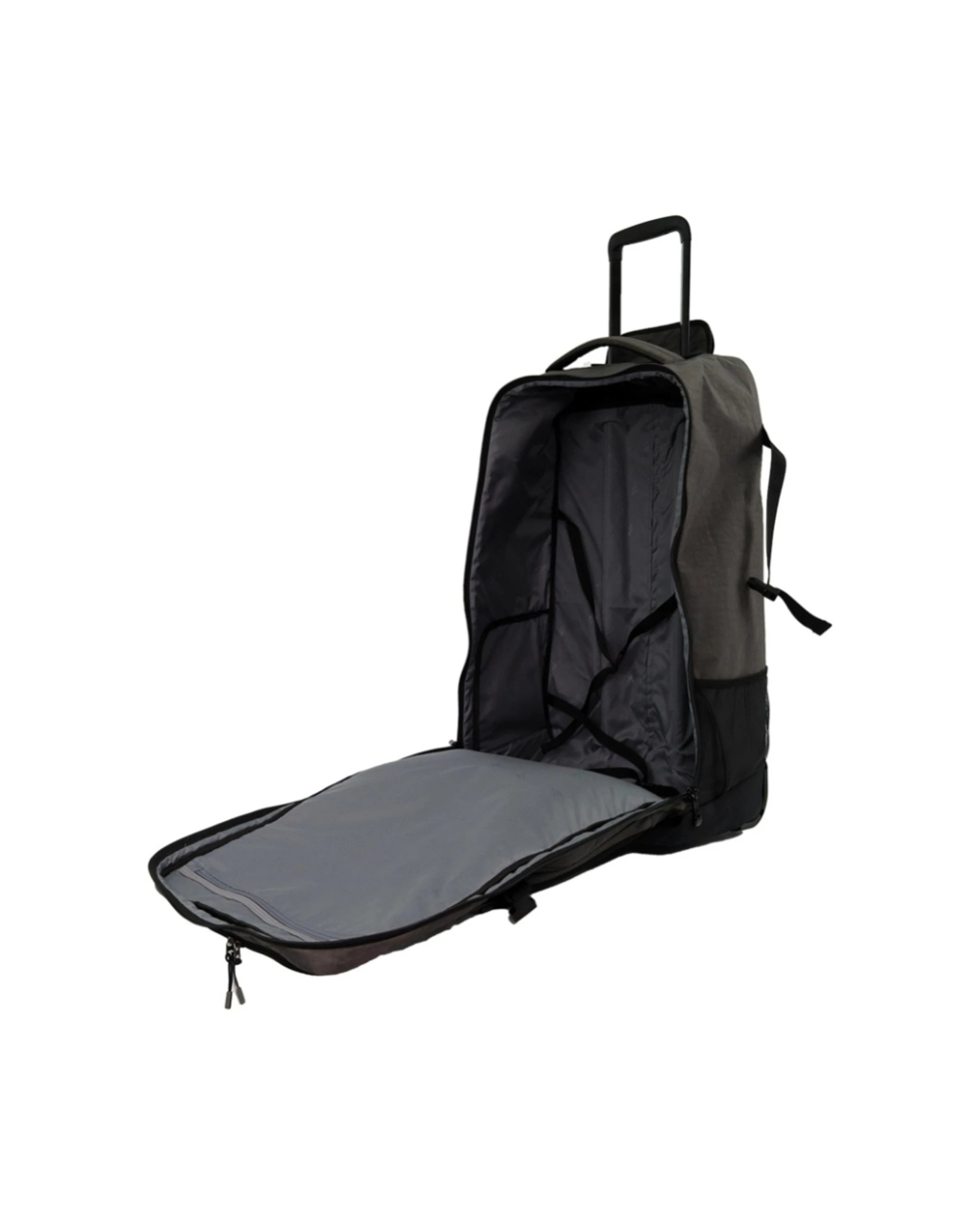 2 Reebok 87L Trekker Lightweight Crushed Nylon Trolley Bag Rolling Ball Bearing Wheels - Grey, 2 of 7