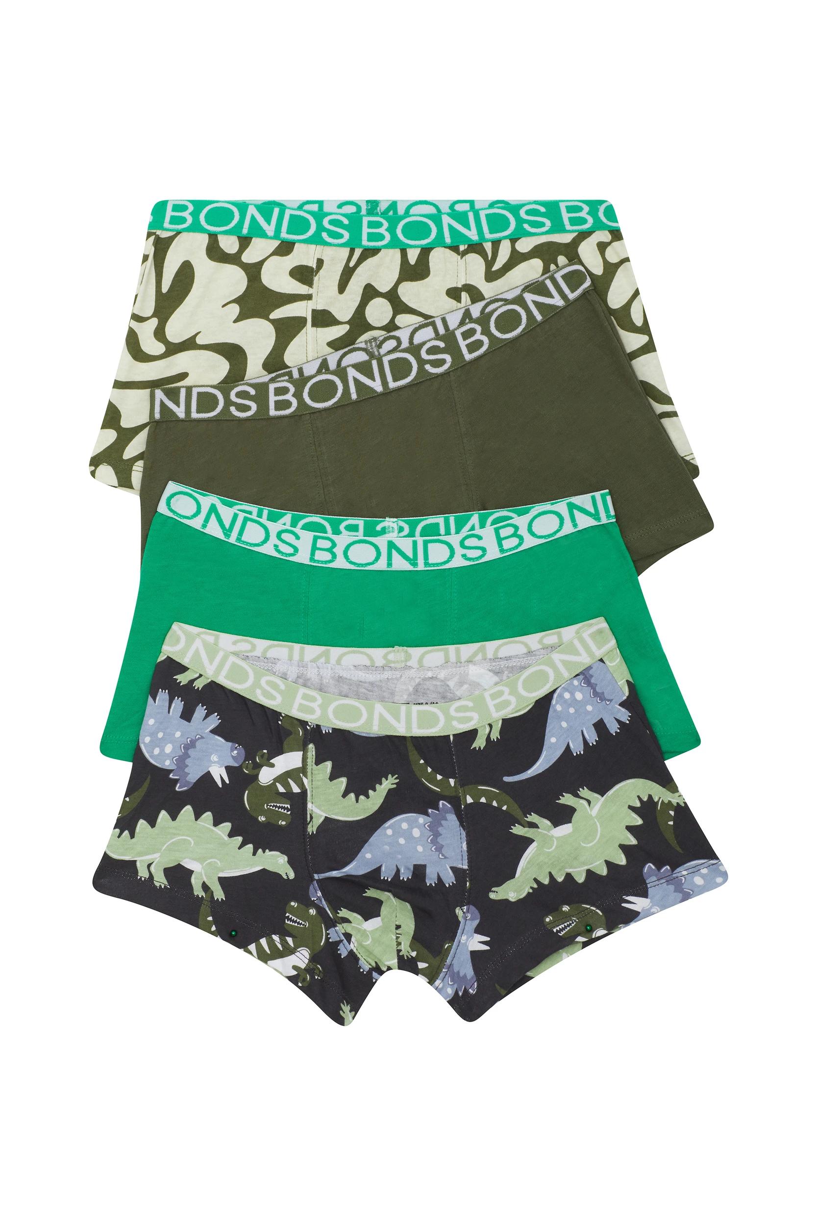 1 Bonds Boys Trunks 4 Pack SLEEPY DINOSAUR, 1 of 3