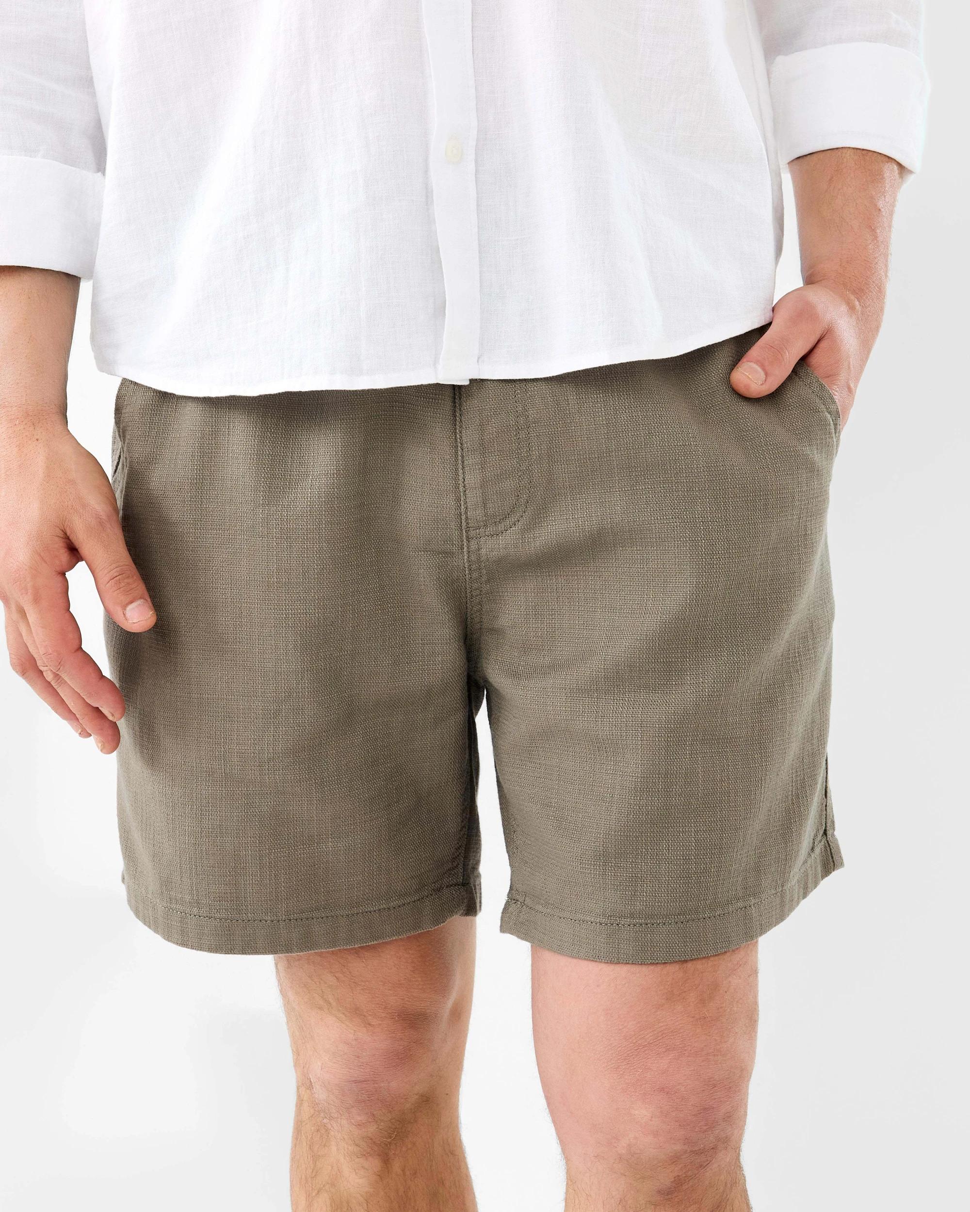 1 Cotton Slub Volley Shorts Grn Tusock, 1 of 8