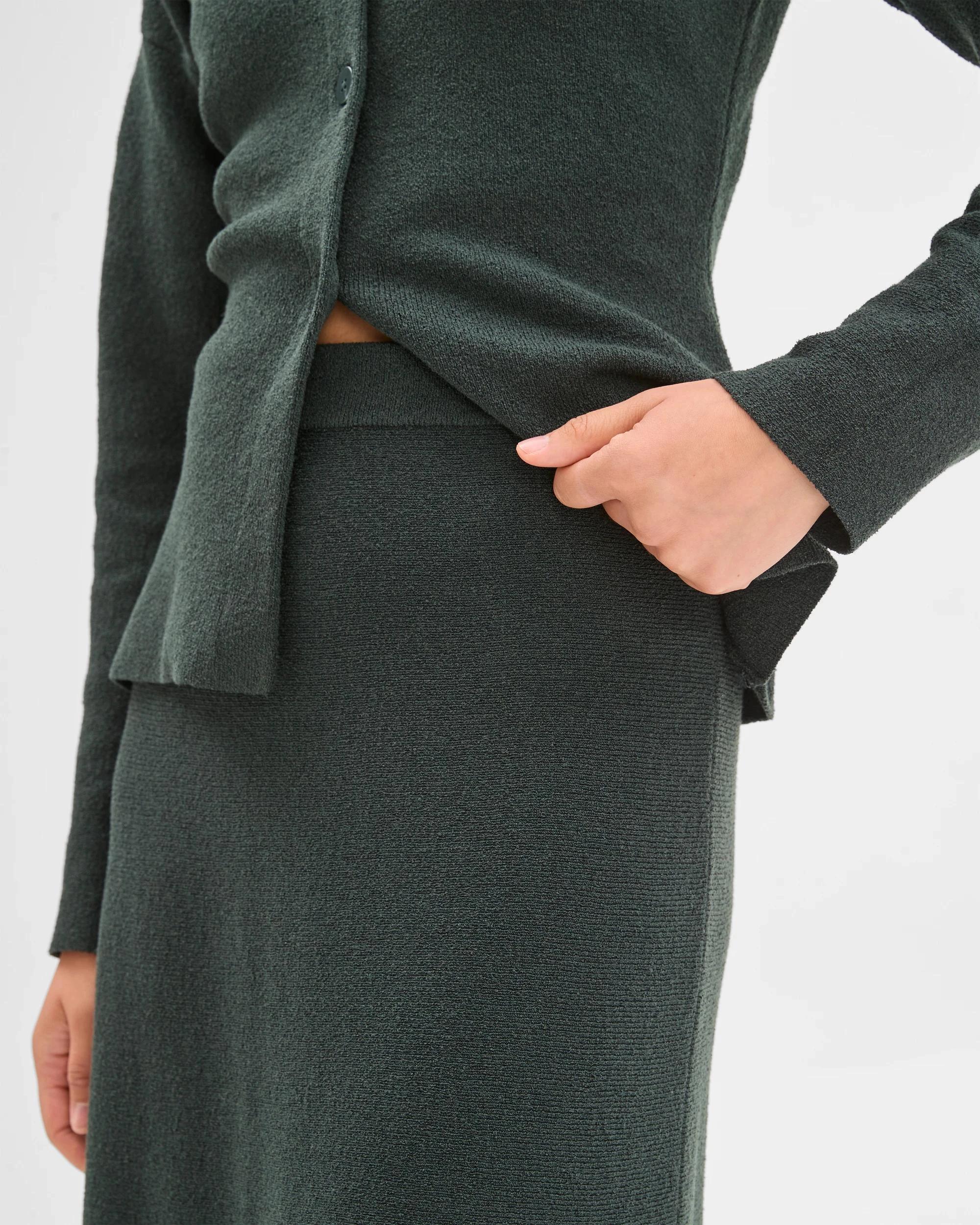 6 Preview Boucle Knit Midi Skirt MID JADE, 6 of 7
