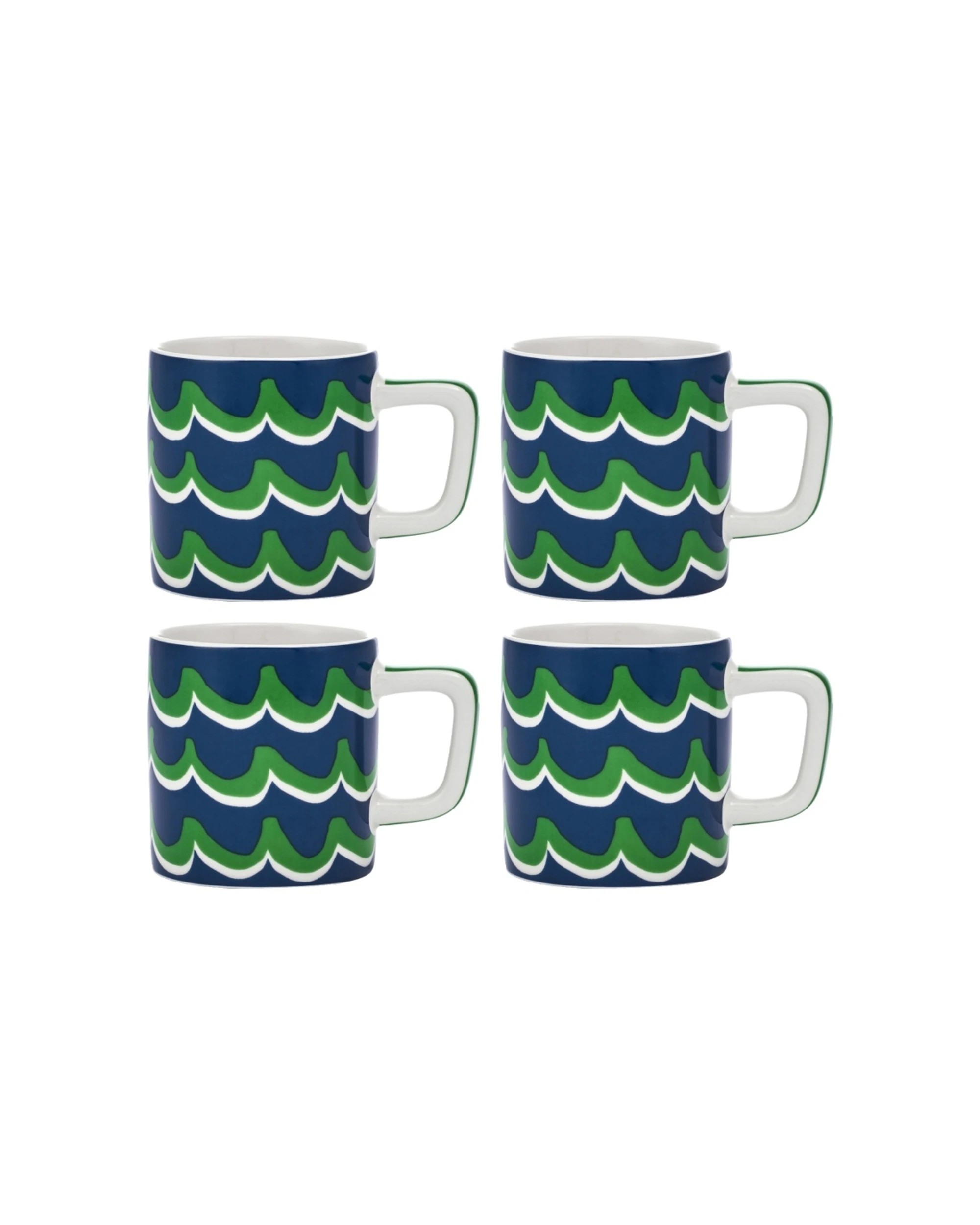 1 La Cafetière 4pk Ceramic Espresso Cup Drinking Mug Set 120ml Cyan Tides - Blue, 1 of 7