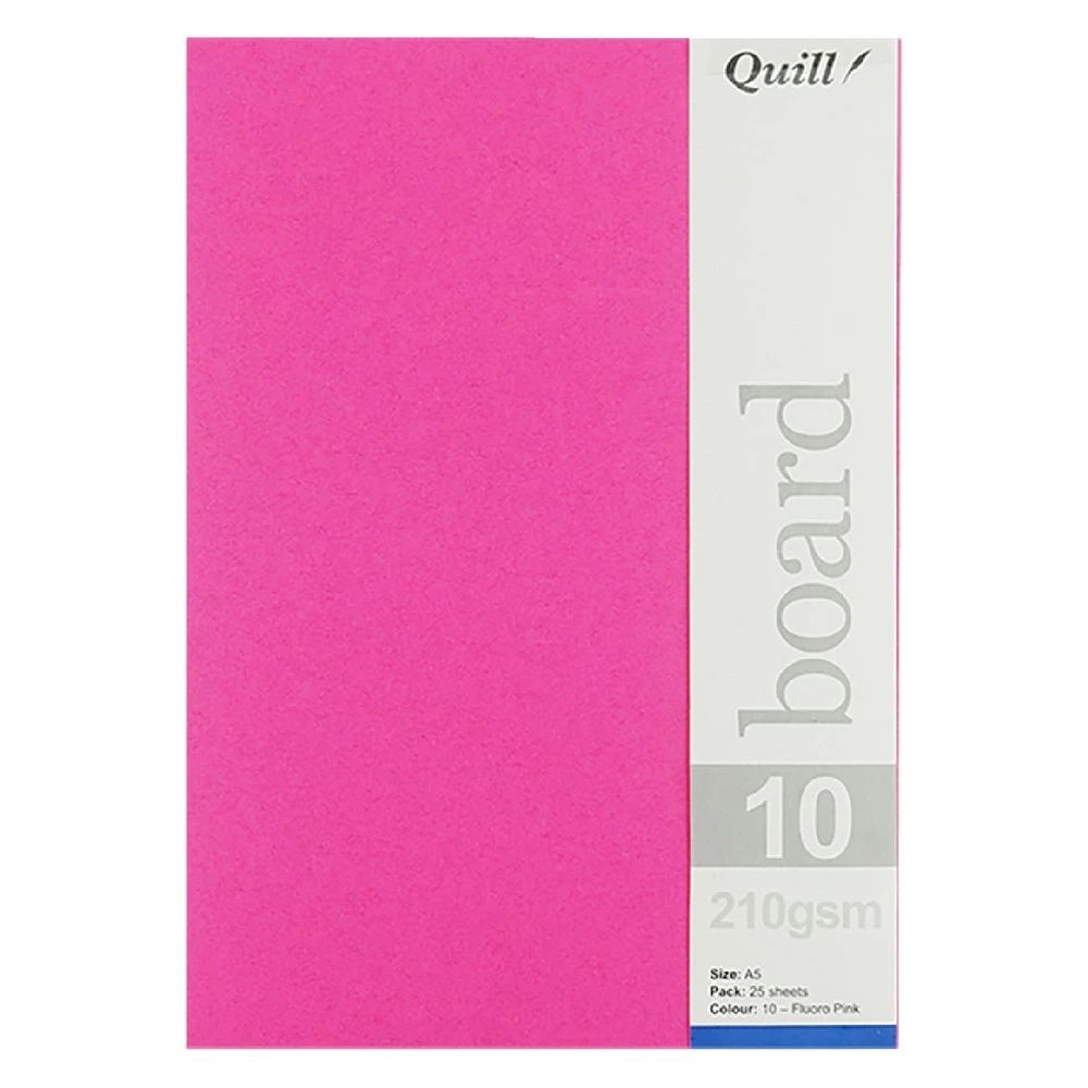 3 Quill A5 210gsm Board Fluoro Pink 25 Pack, 3 of 3