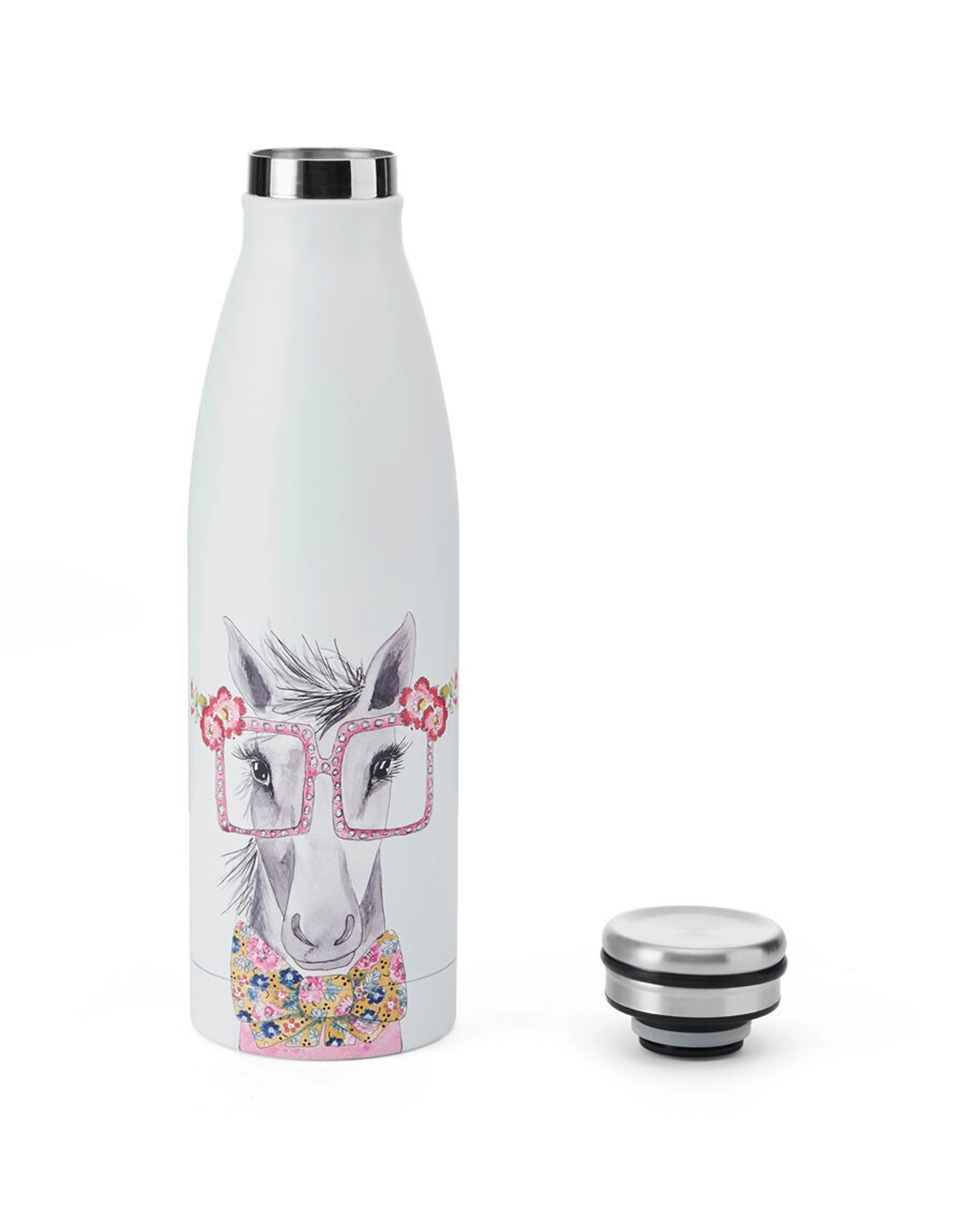 4 Mikasa 2PK Horse Themed Sleeved Insulated Water Bottle Vacuum Insulated 500mL - White, 4 of 5