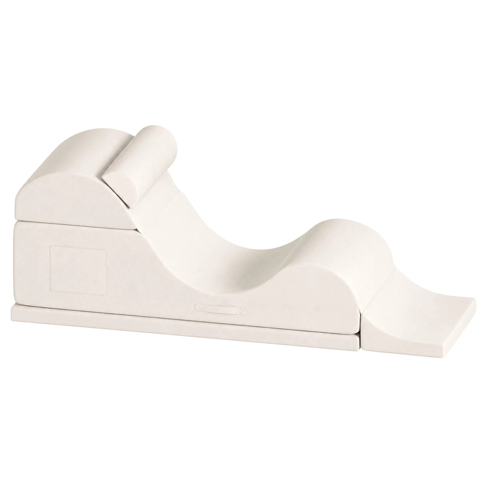 1 Advwin Convertible Yoga Chair Chaise Lounge with Suede Cover Detachable Mat - Beige, 1 of 7