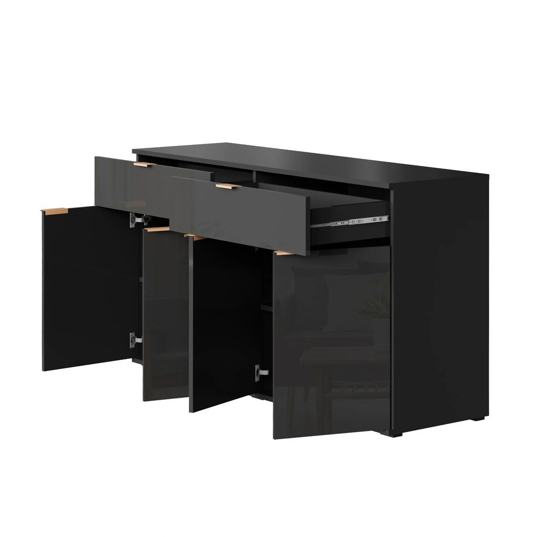 8 Oikiture Sideboard Buffet High Gloss
 - Black, 8 of 10