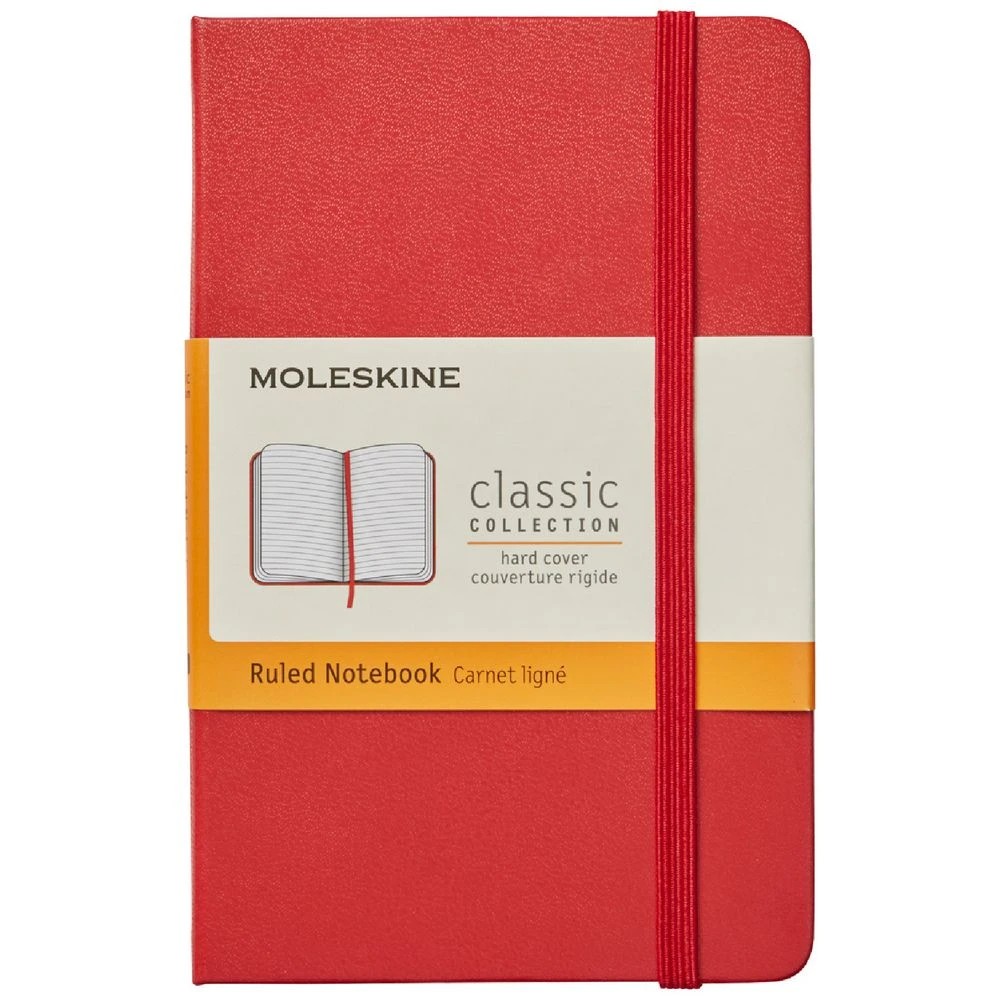 1 Moleskine Classic Hard Cover Ruled Pocket Notebook Red, 1 of 5