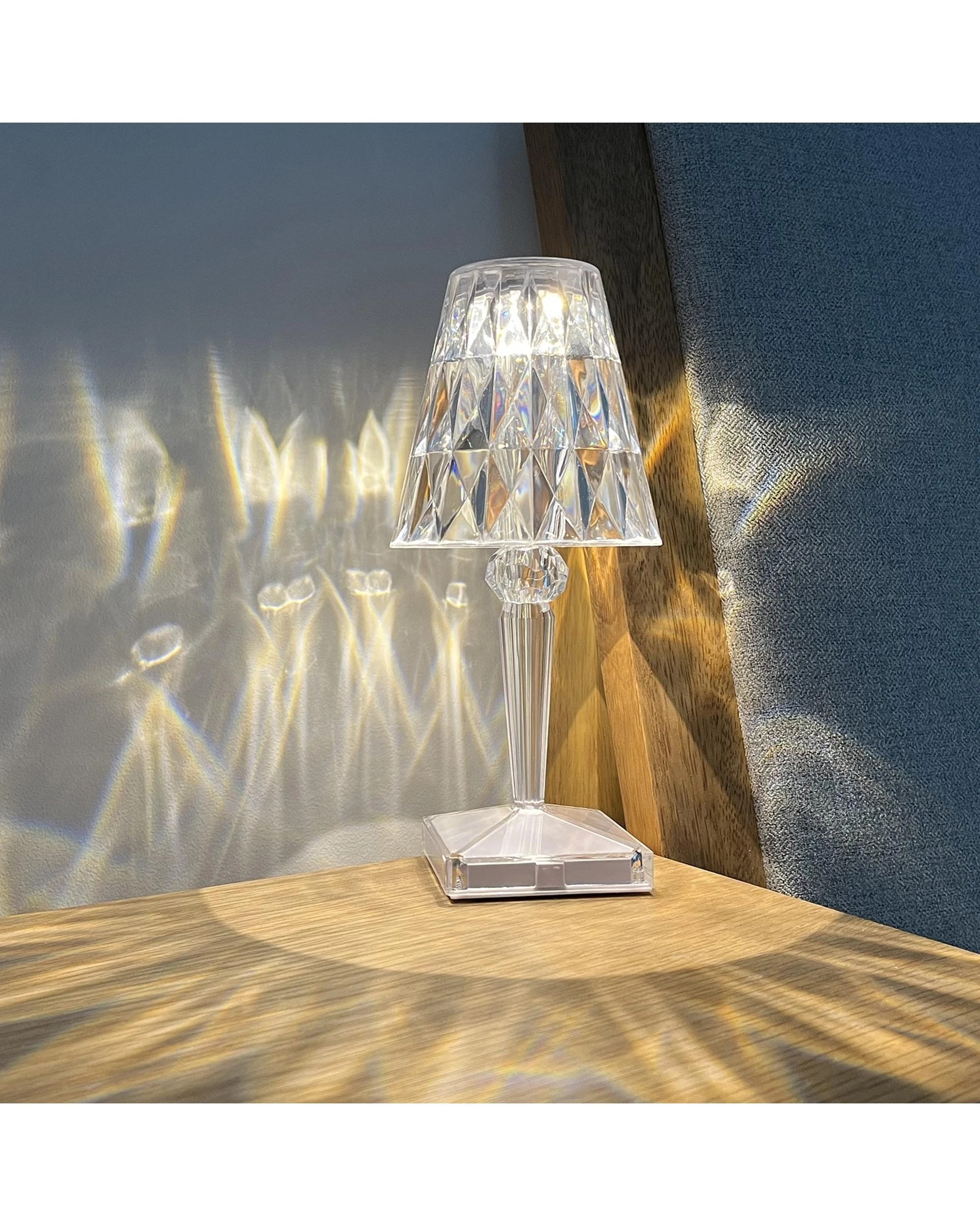 2 Lexi Lighting Eugenia Touch Rechargeable Acrylic Table Lamp, 3W, 1200mA Battery, 3000/4000/6000K
 - clear, 2 of 7