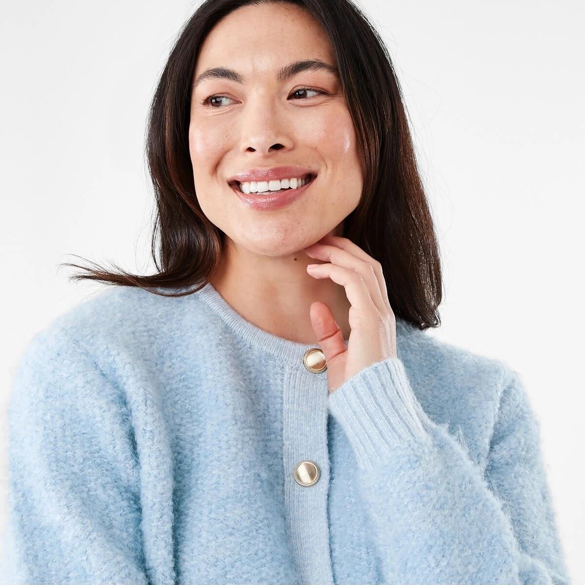 4 Pocket Textured Cardigan Blu Skyway, 4 of 6