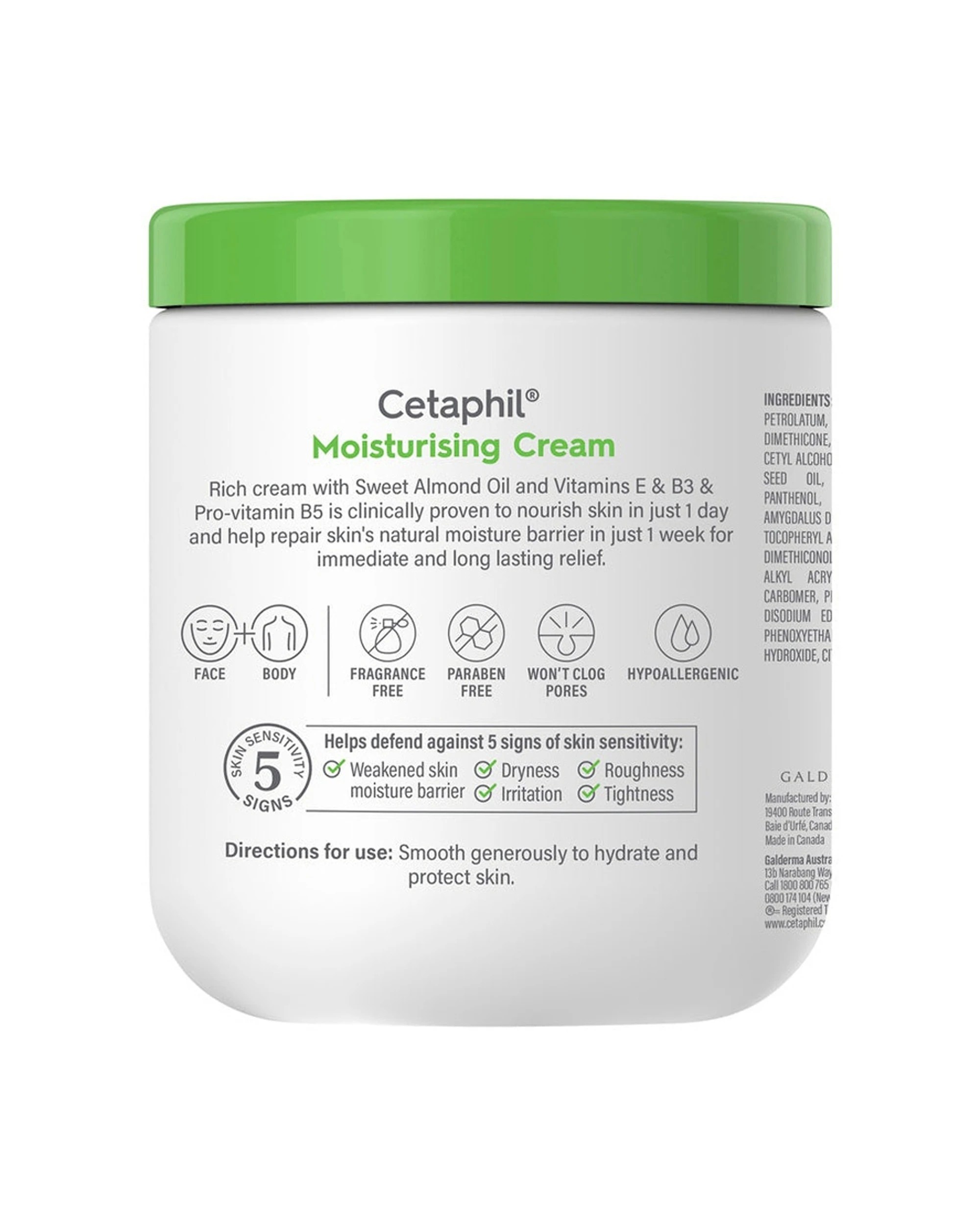 2 Cetaphil Moisturising Cream For Dry & Sensitive Skin Barrier Repair 550g - White, 2 of 2