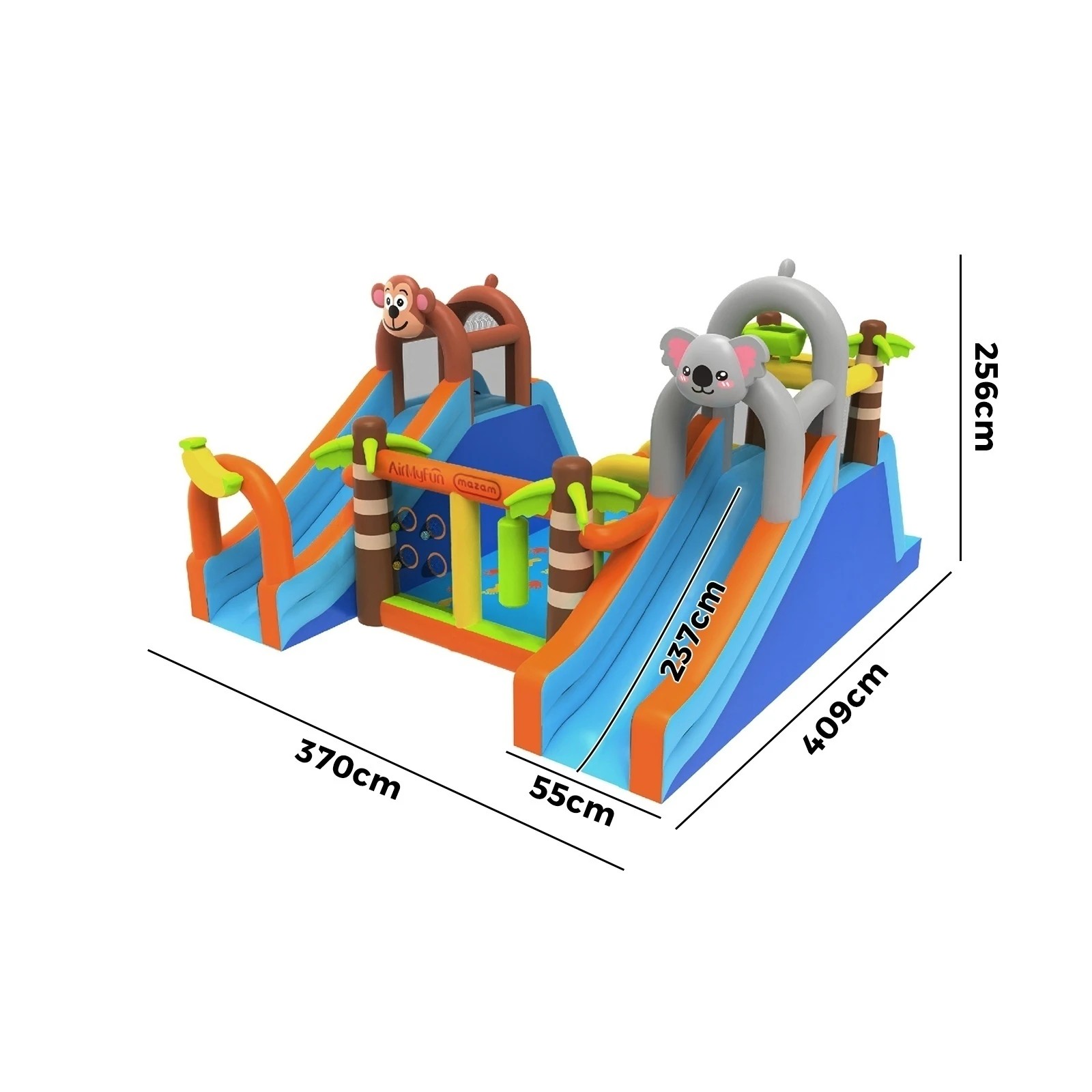 10 Airmyfun Inflatable Castle 12 Play Zones Dual 5m Water Slide Animal Theme
 - Multi, 10 of 10