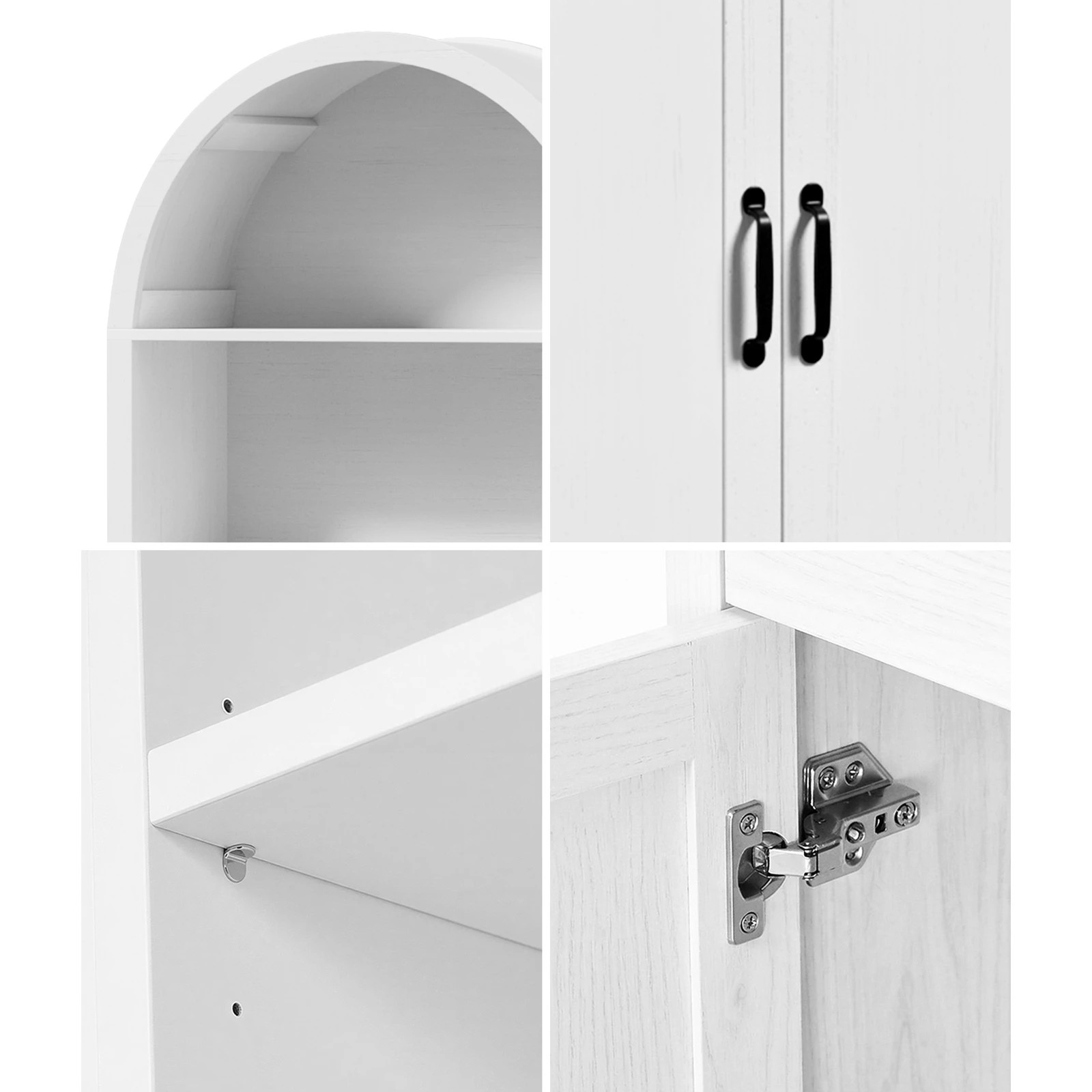 4 Oikiture Arched Bookshelf Display Shelf Bookcase Bookshelves Storage - White, 4 of 10