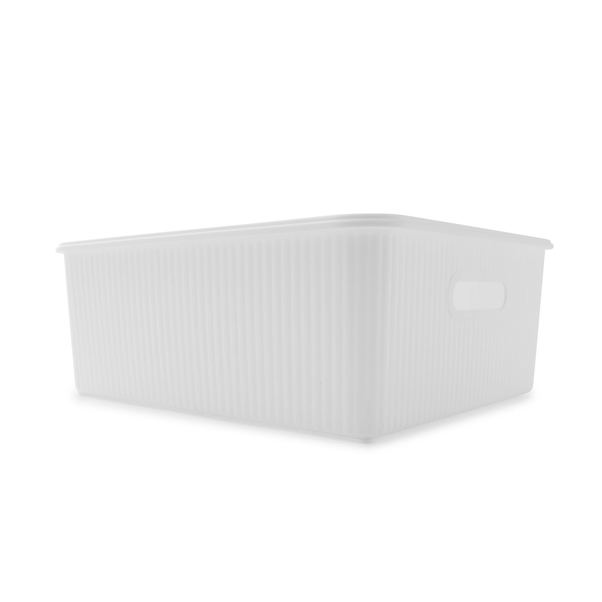 1 19L Ribbed Container - White, 1 of 10