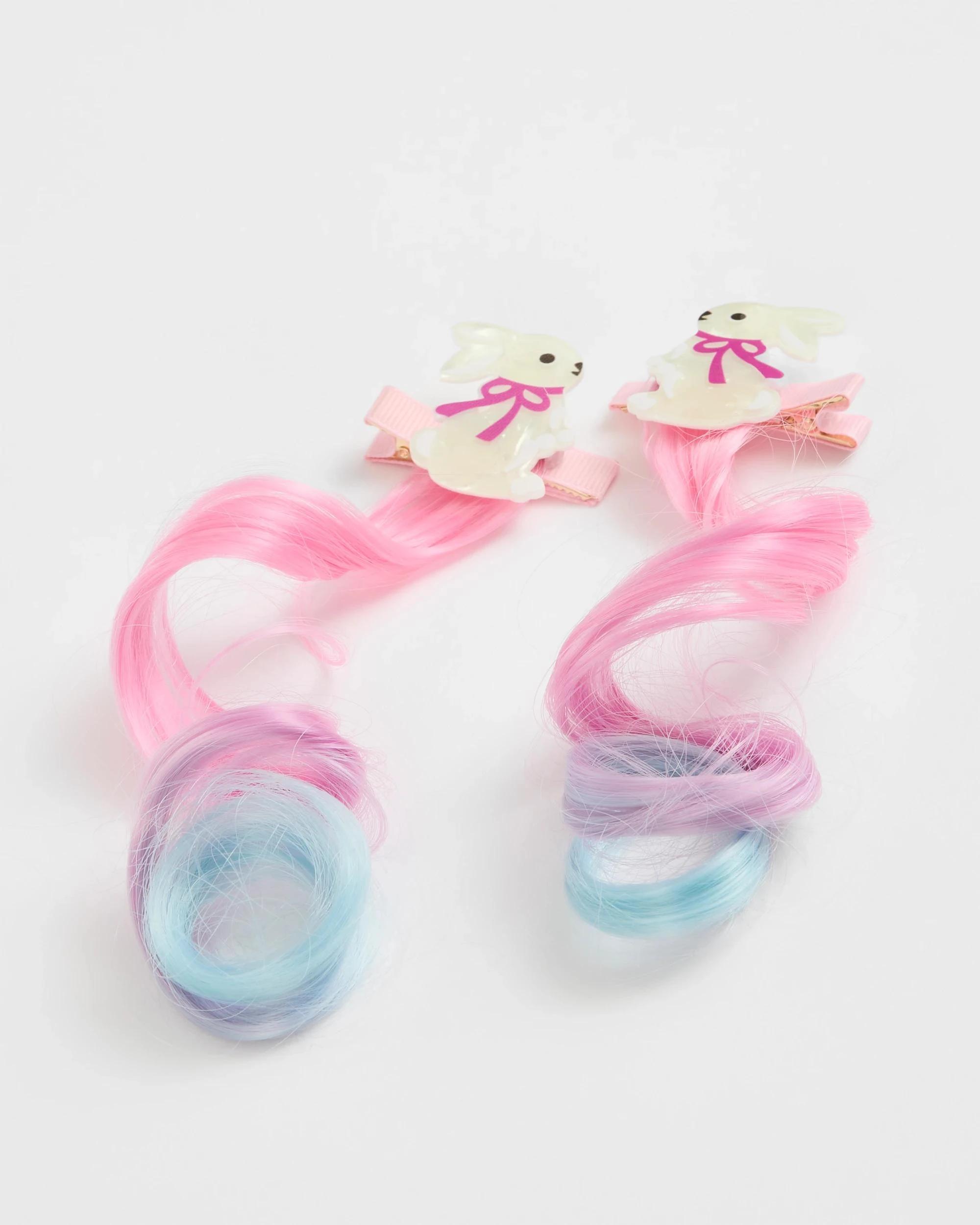 2 Target Kids Kids 2 Pack Easter Bunny Faux Hair Clips PINK, 2 of 3