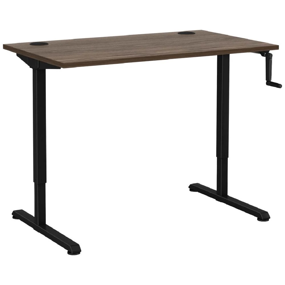 1 Matrix Manual Height Adjustable 1200mm Desk Black/Walnut, 1 of 6