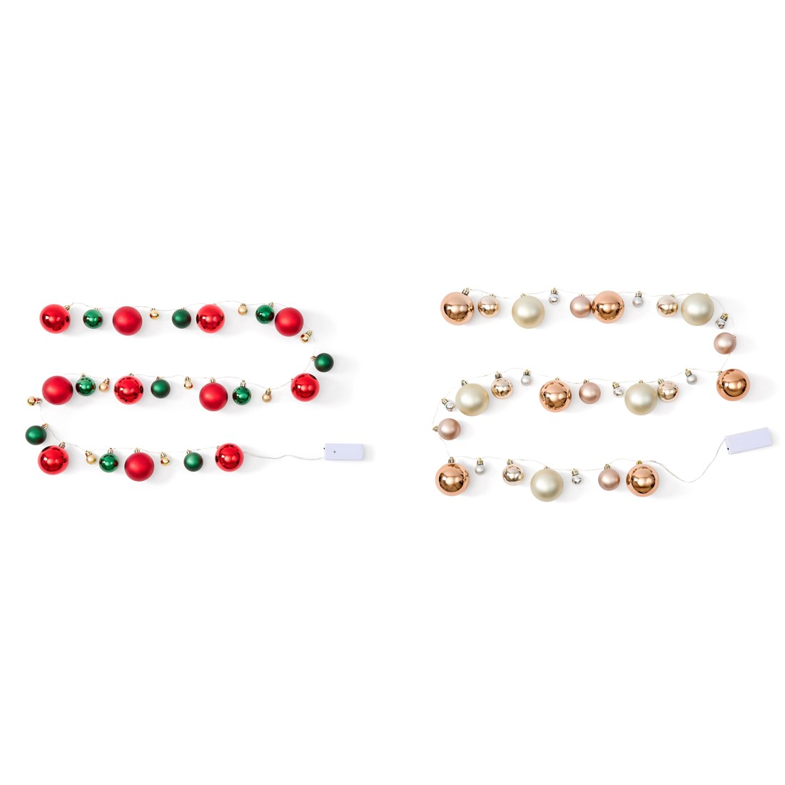 8 Battery Operated LED Light Up Bauble Garland - Assorted, 8 of 9